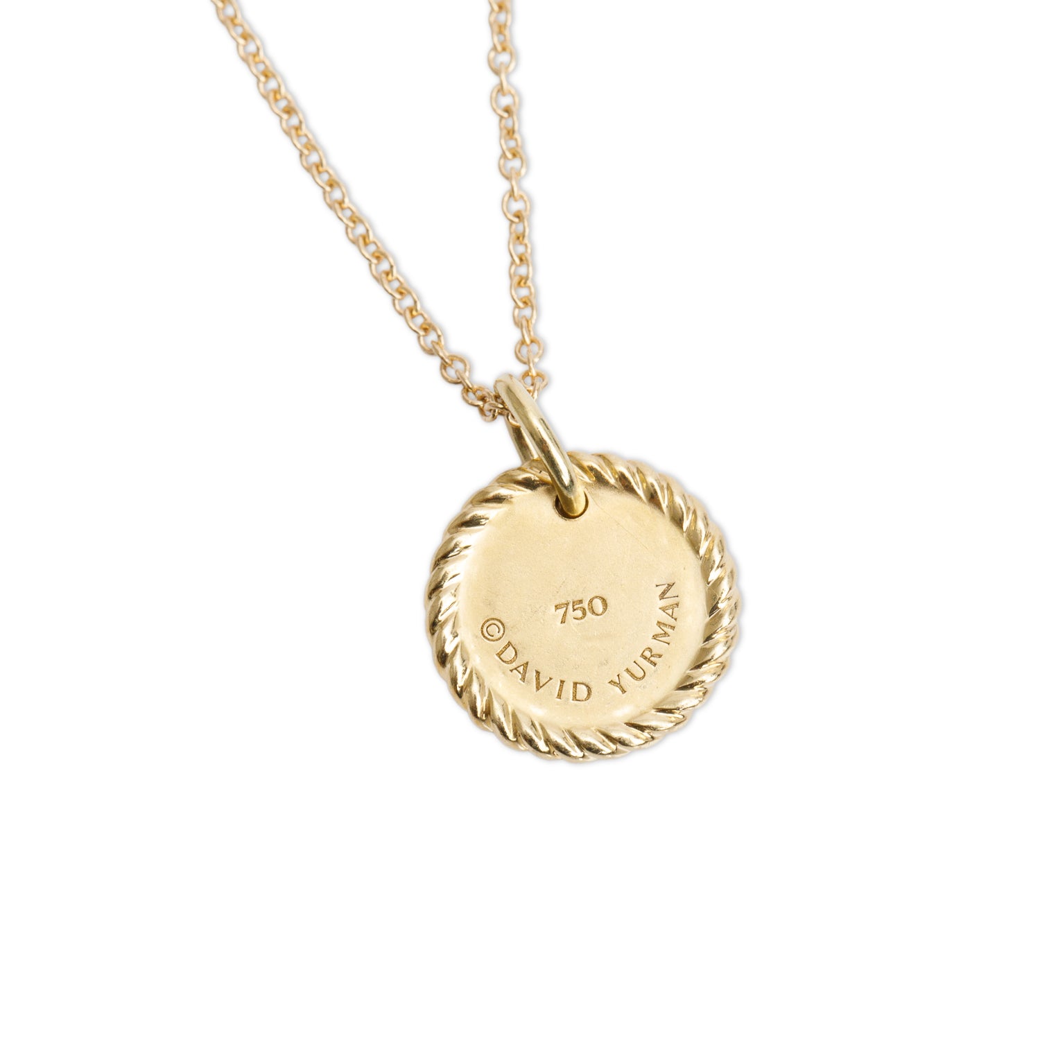 David Yurman 18k Yellow Gold Pave Sapphire & Diamond Cable Collectibles Evil Eye Pendant Necklace