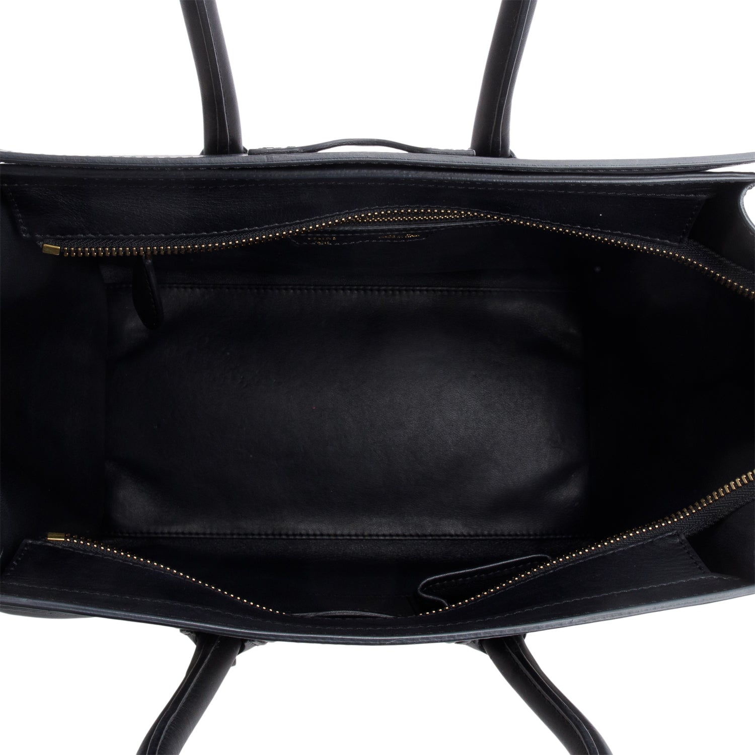 Celine Black/White Smooth Calfskin Leather Mini Luggage Tote