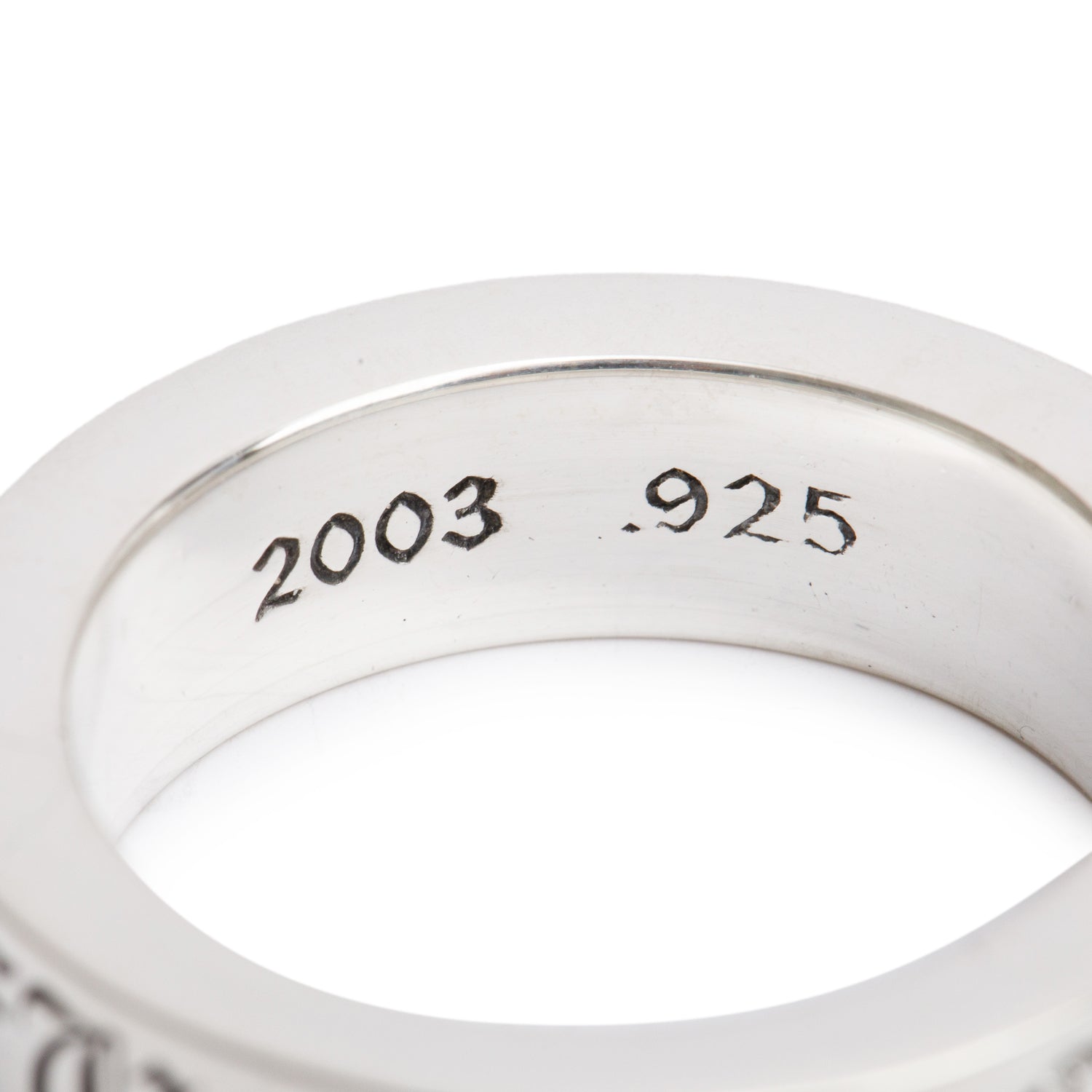 Chrome Hearts Sterling Silver 'F**k You' Spacer 6 MM Band Ring, Size 8