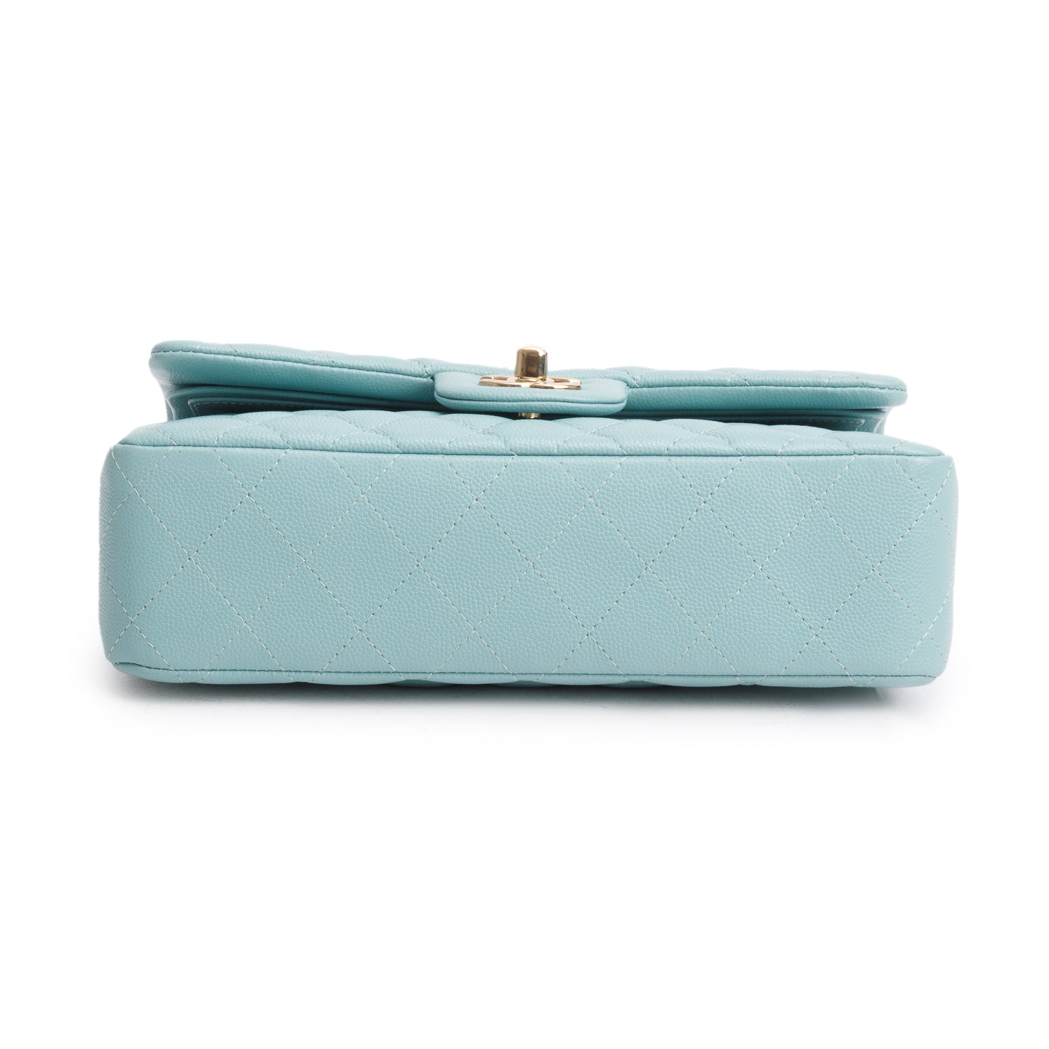 Chanel Teal Caviar Quilted Small Double Flap Bag w/ Authenticity Card