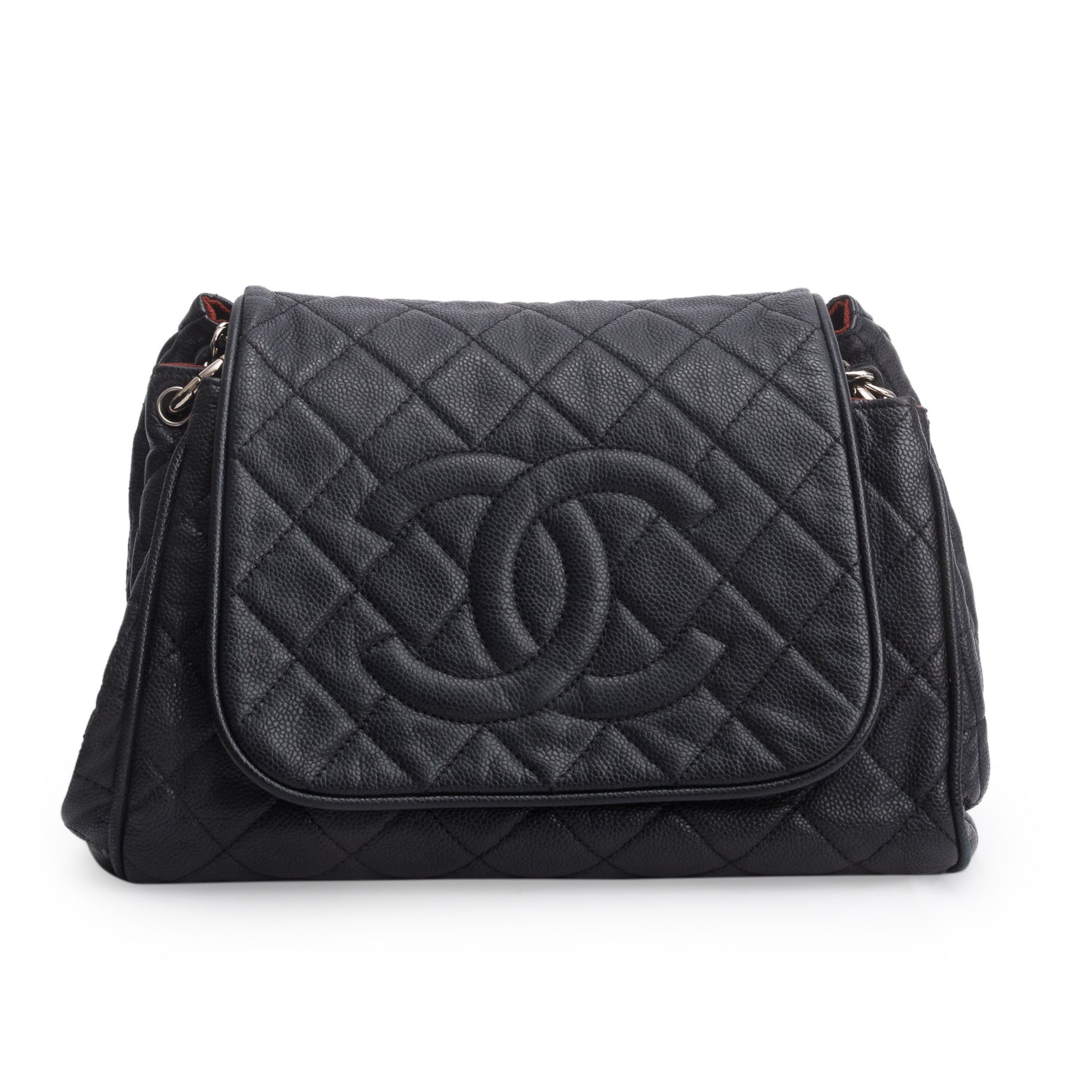 Chanel Black Caviar Quilted Leather Timeless Accordion Flap Bag