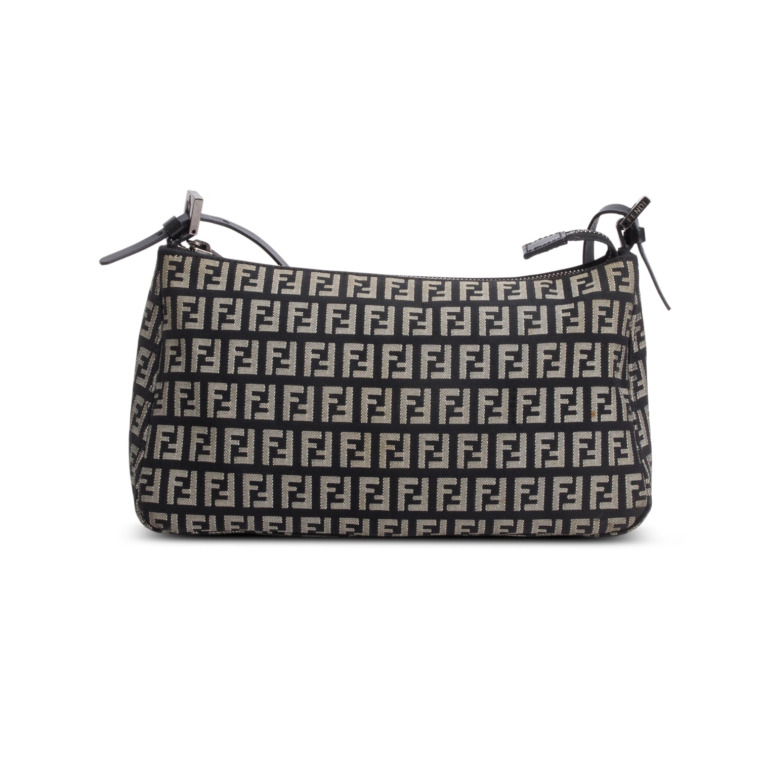 Fendi Black Zucchino Cuoio Pochette