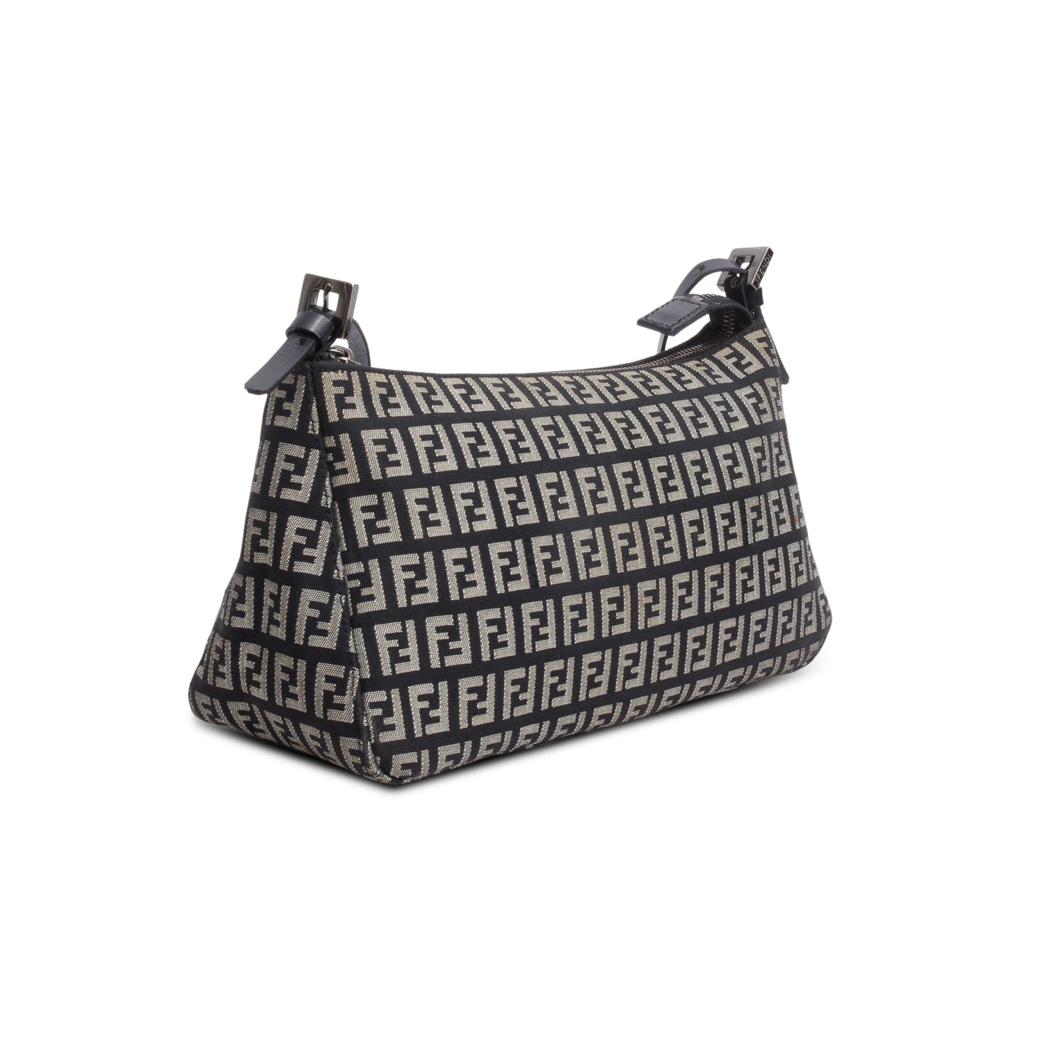 Fendi Black Zucchino Cuoio Pochette