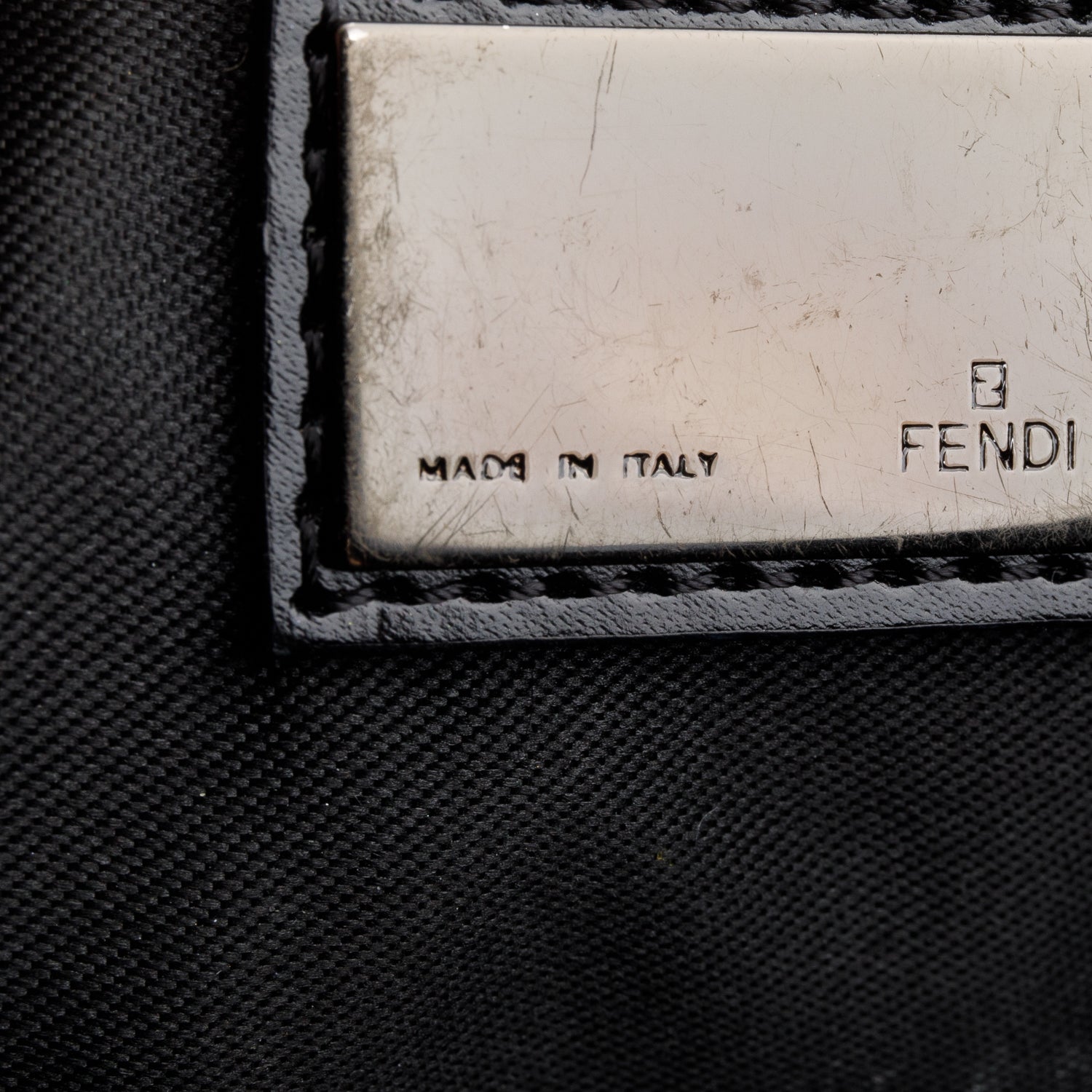 Fendi Black Zucchino Cuoio Pochette