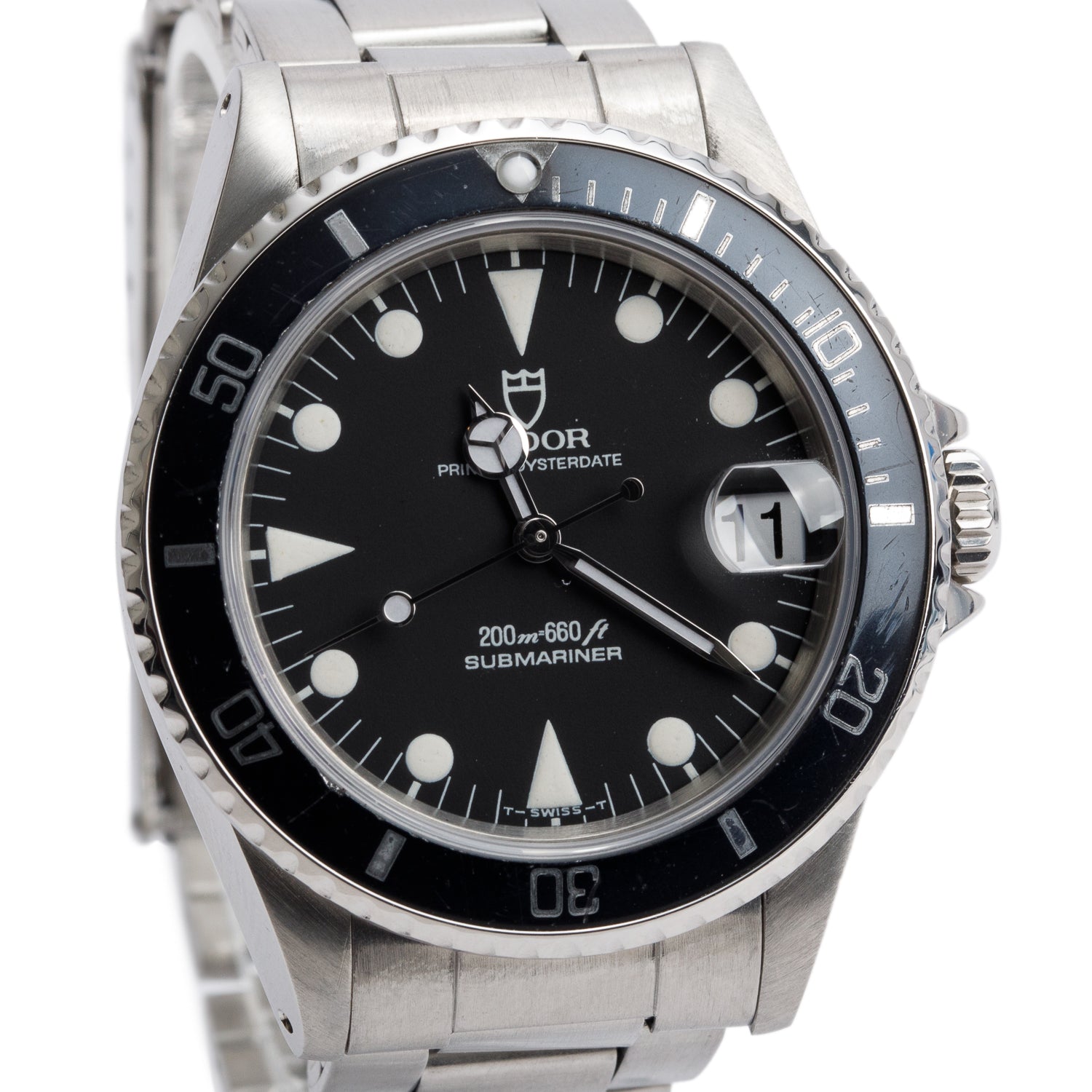 Tudor Vintage Stainless Steel Submariner 36 MM Automatic Watch 75090 w/ Box