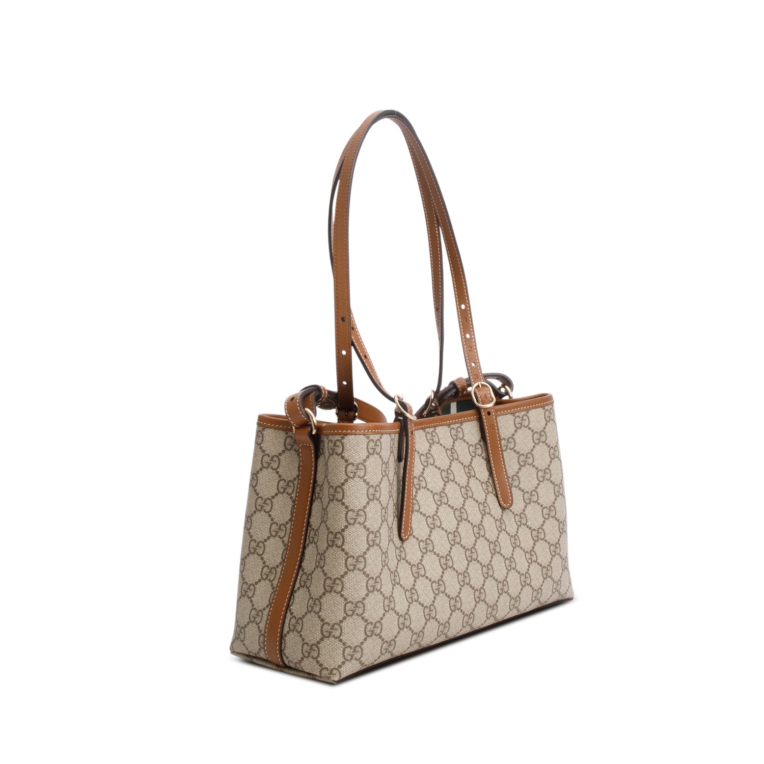 Gucci GG Supreme Monogram Emblem Medium Tote Bag w/ Strap