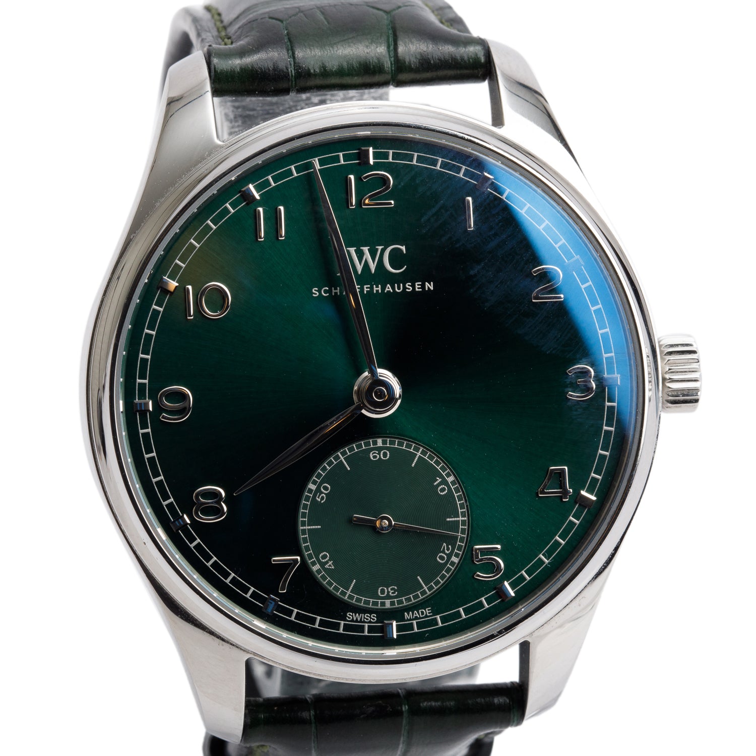 IWC Stainless Steel Portugieser 40.4 MM Automatic Watch Green Dial IW358310