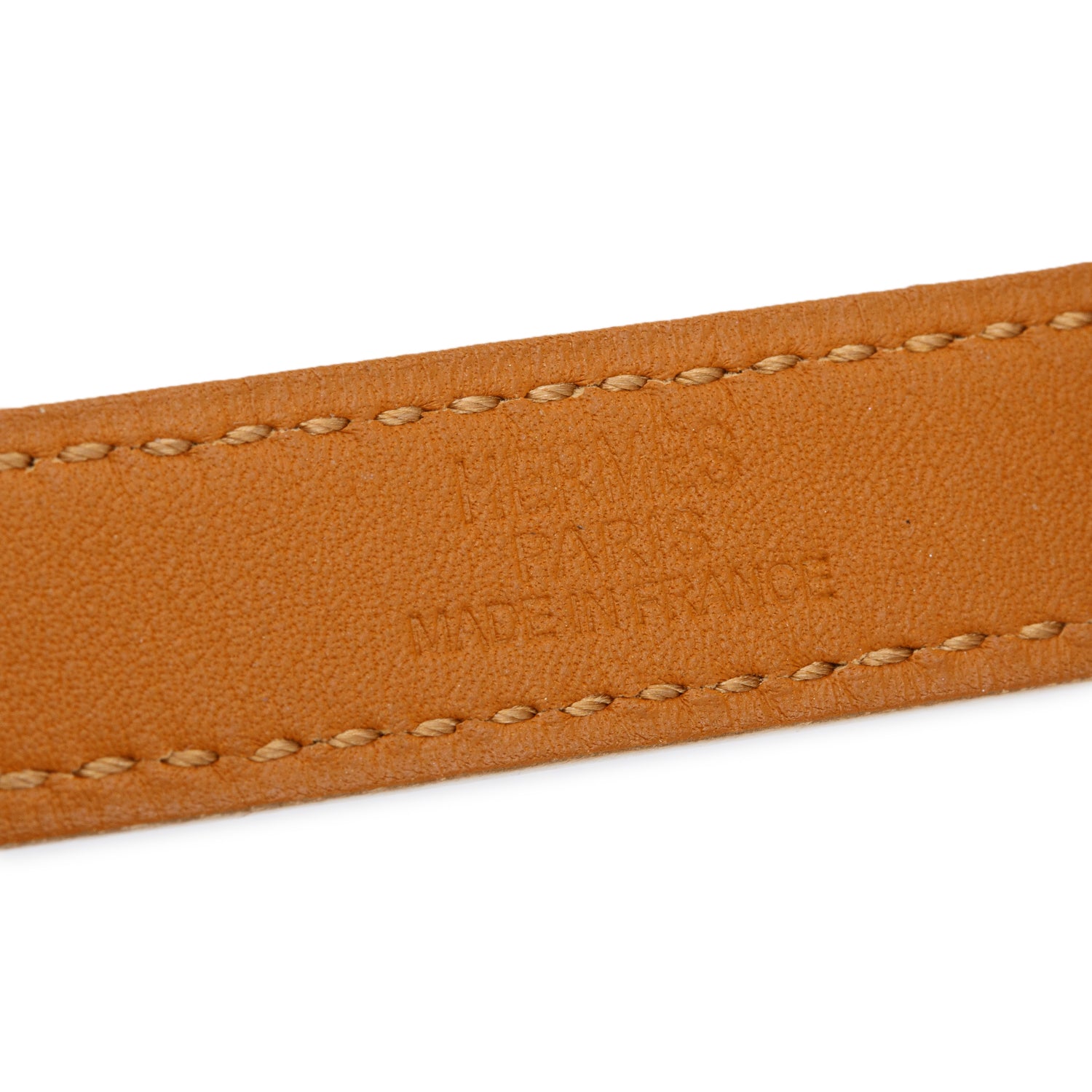 Hermes Gold Plated White Calfskin Kelly Double Tour Bracelet