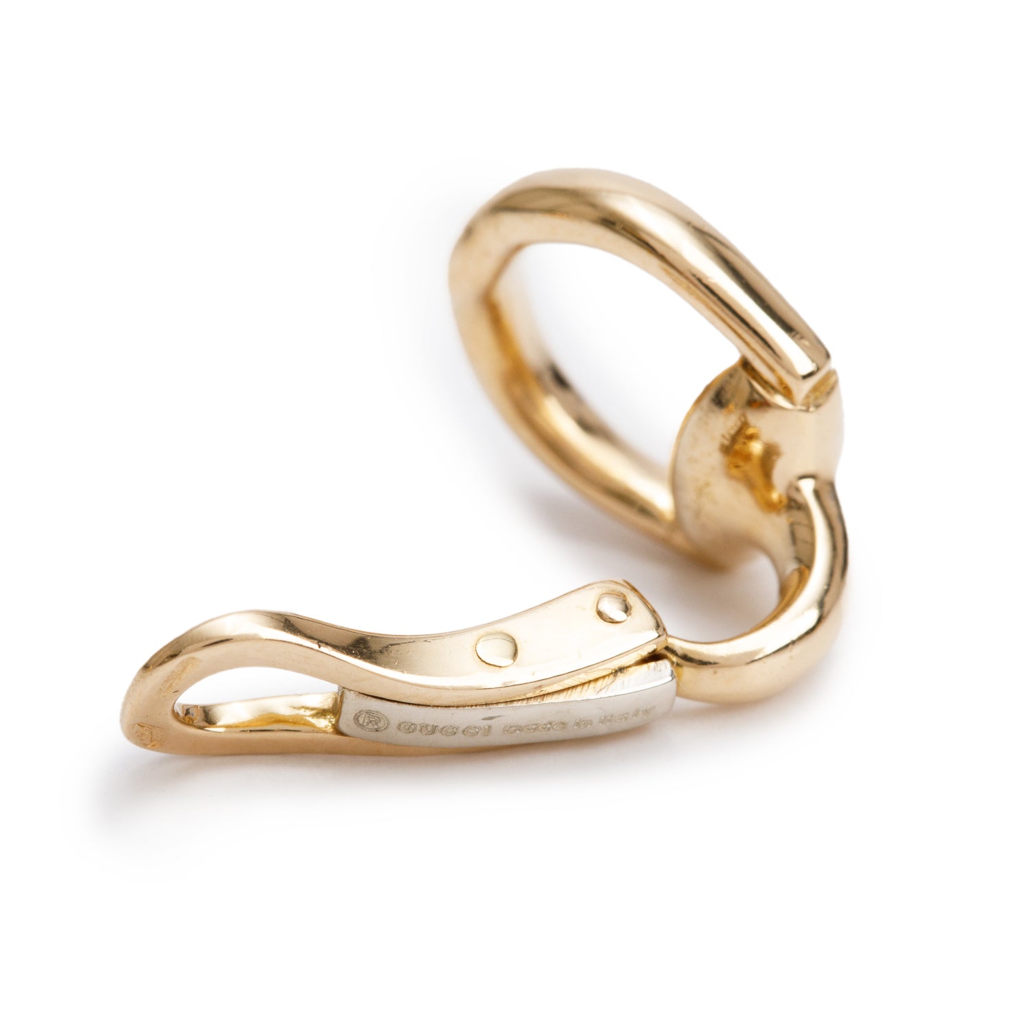 Gucci 18k Yellow Gold Horsebit Clip On Earrings