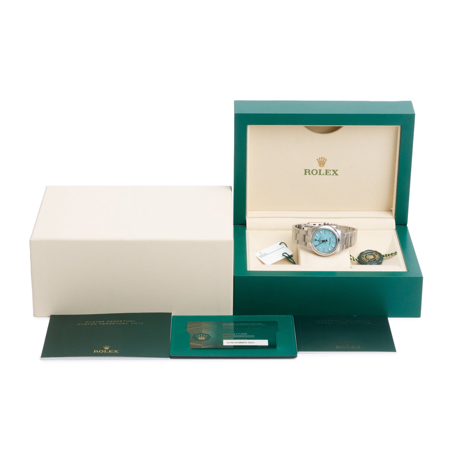 Rolex 2022 Stainless Steel Oyster Perpetual 31 MM Watch Tiffany Blue Dial 277200 w/ Box & Papers
