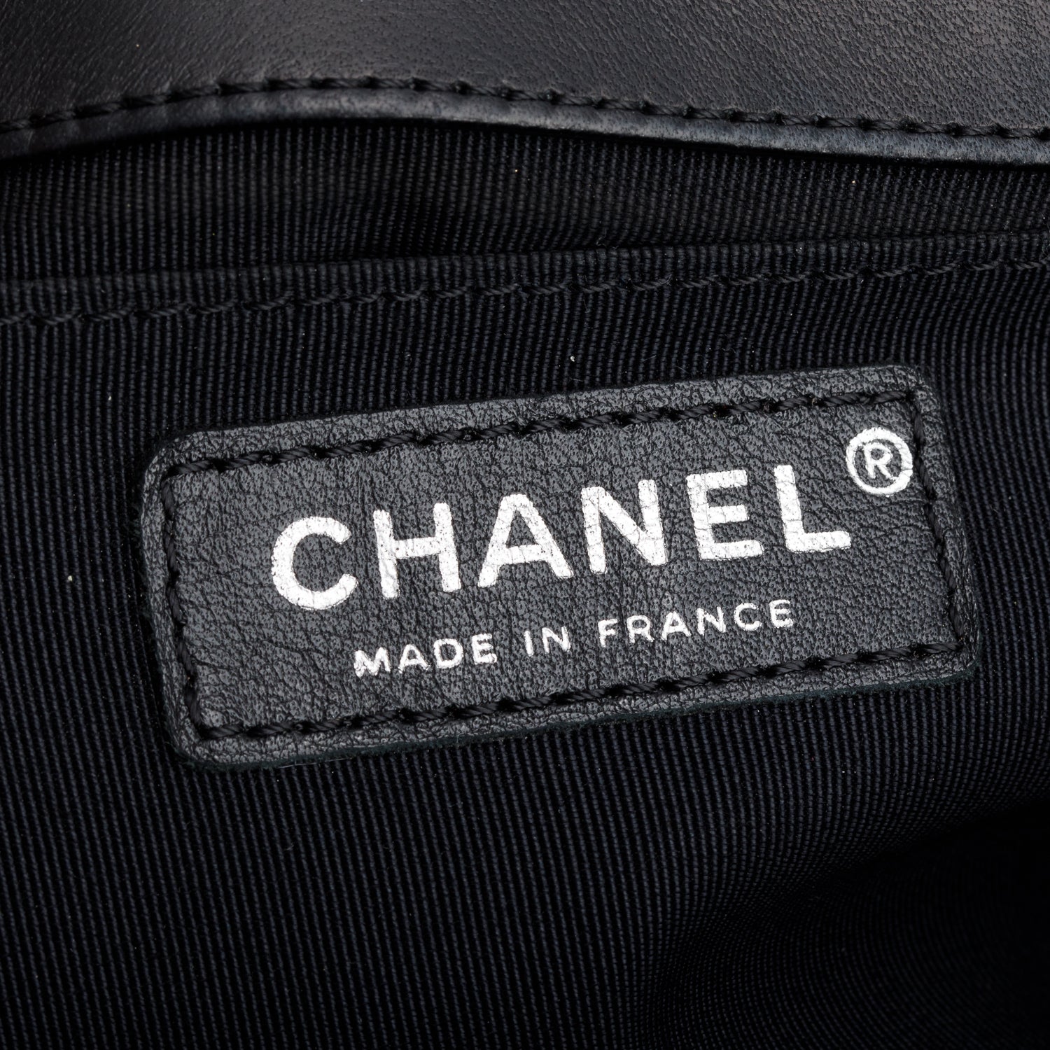 Chanel Beige/Black Quilted Lambskin Leather Medium Boy Bag w/ Authenticity Card