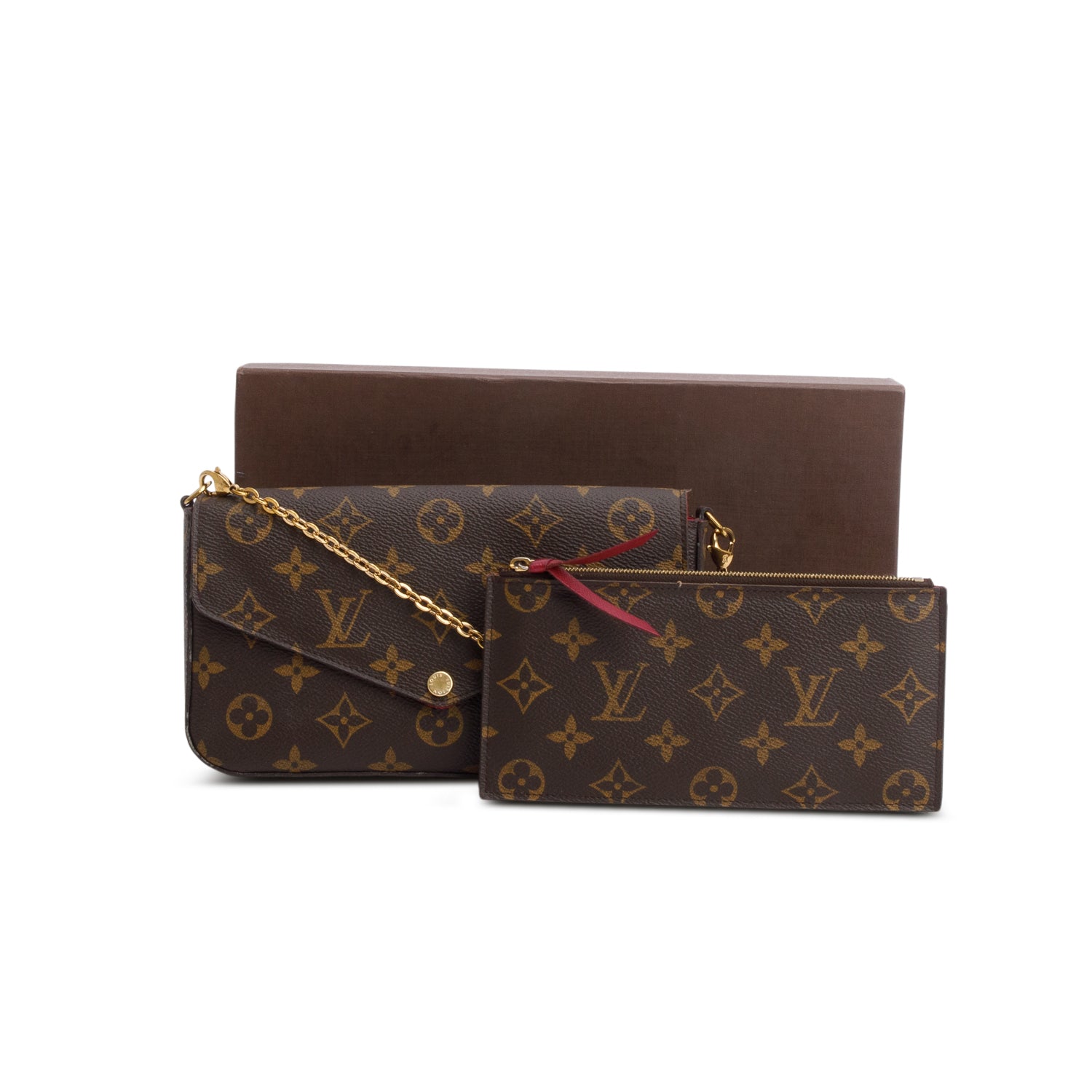 Louis Vuitton Fuschia Monogram Pochette Felicie Wallet on Chain w/ Insert & Box