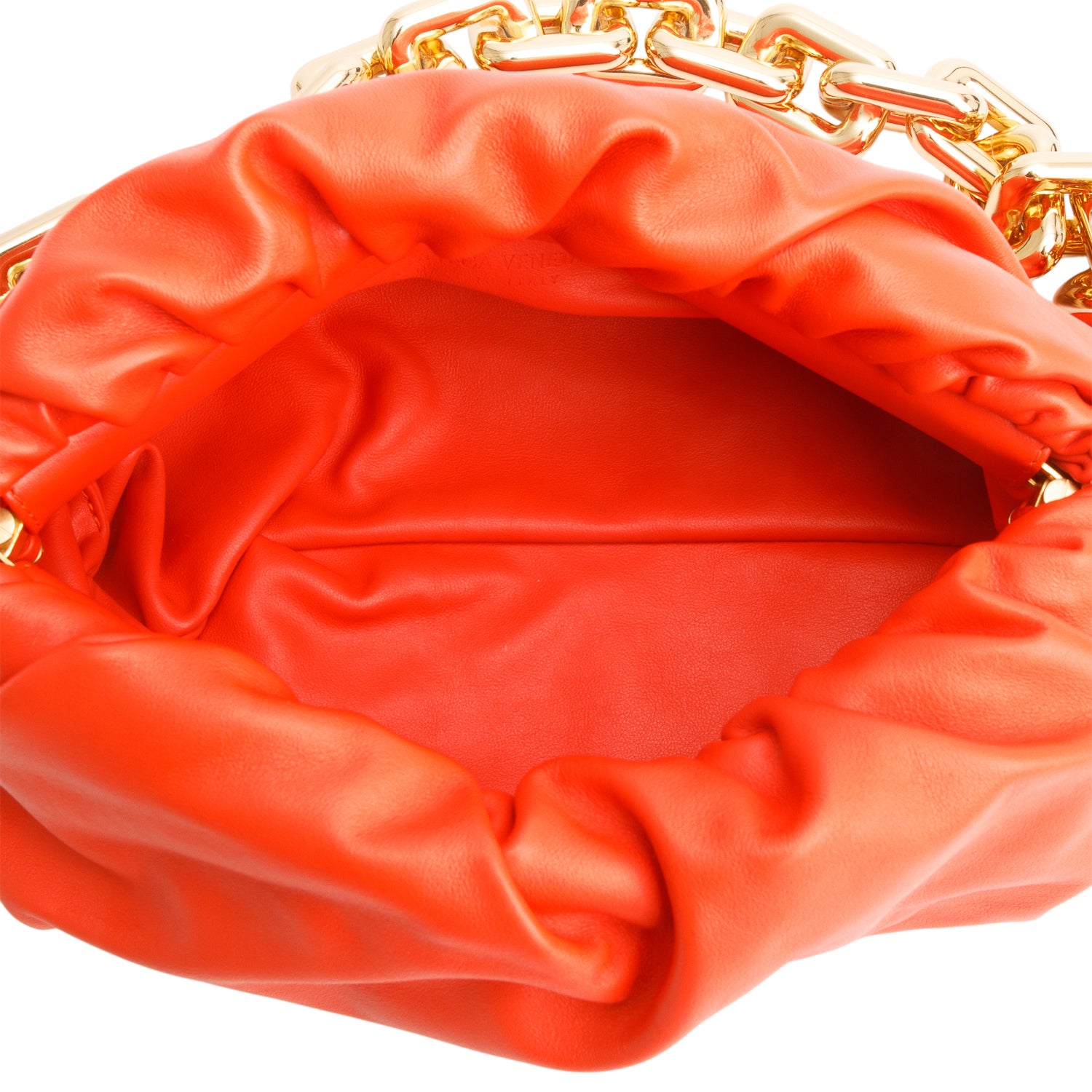 Bottega Veneta Orange Nappa Leather The Chain Pouch