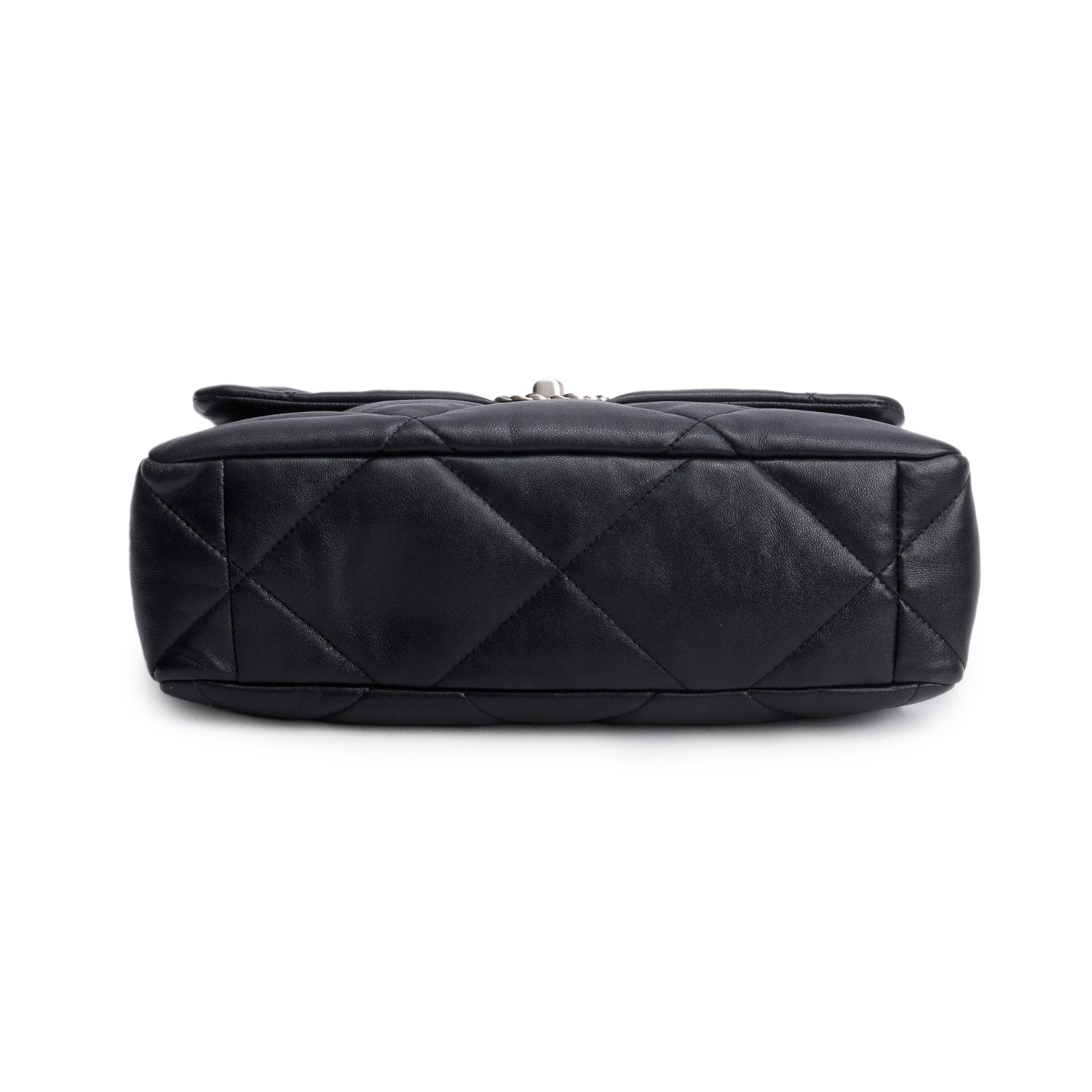 Chanel 2022 Black Lambskin Quilted Large 19 Flap Bag w/ Receipt