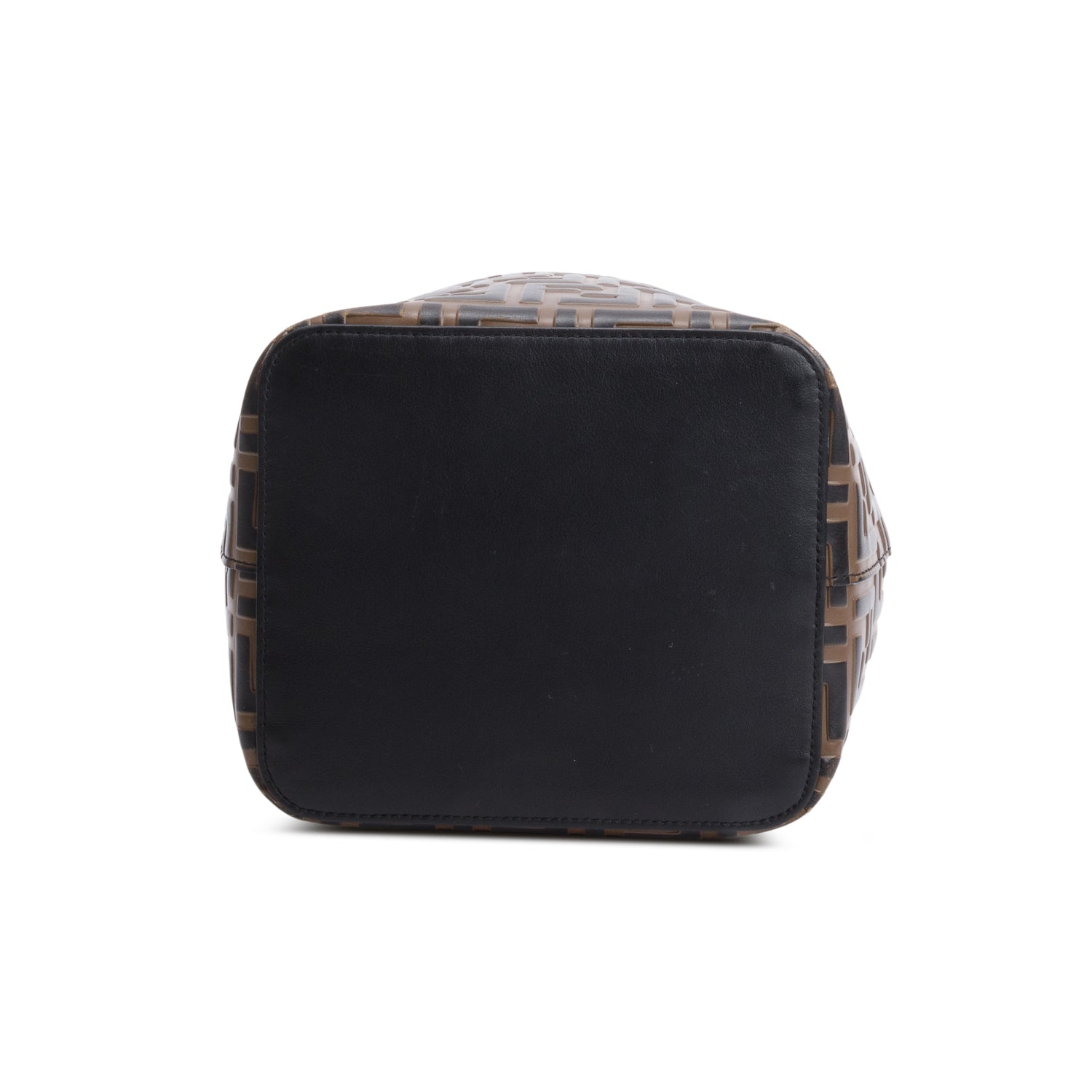 Fendi Brown Vitello Liberty FF 1974 Embossed Small Mon Tresor Bucket Bag w/ Strap