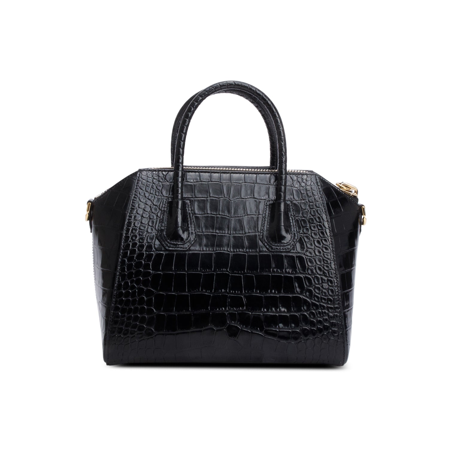 Givenchy 2020 Black Croc-Embossed Leather Small Antigona Bag