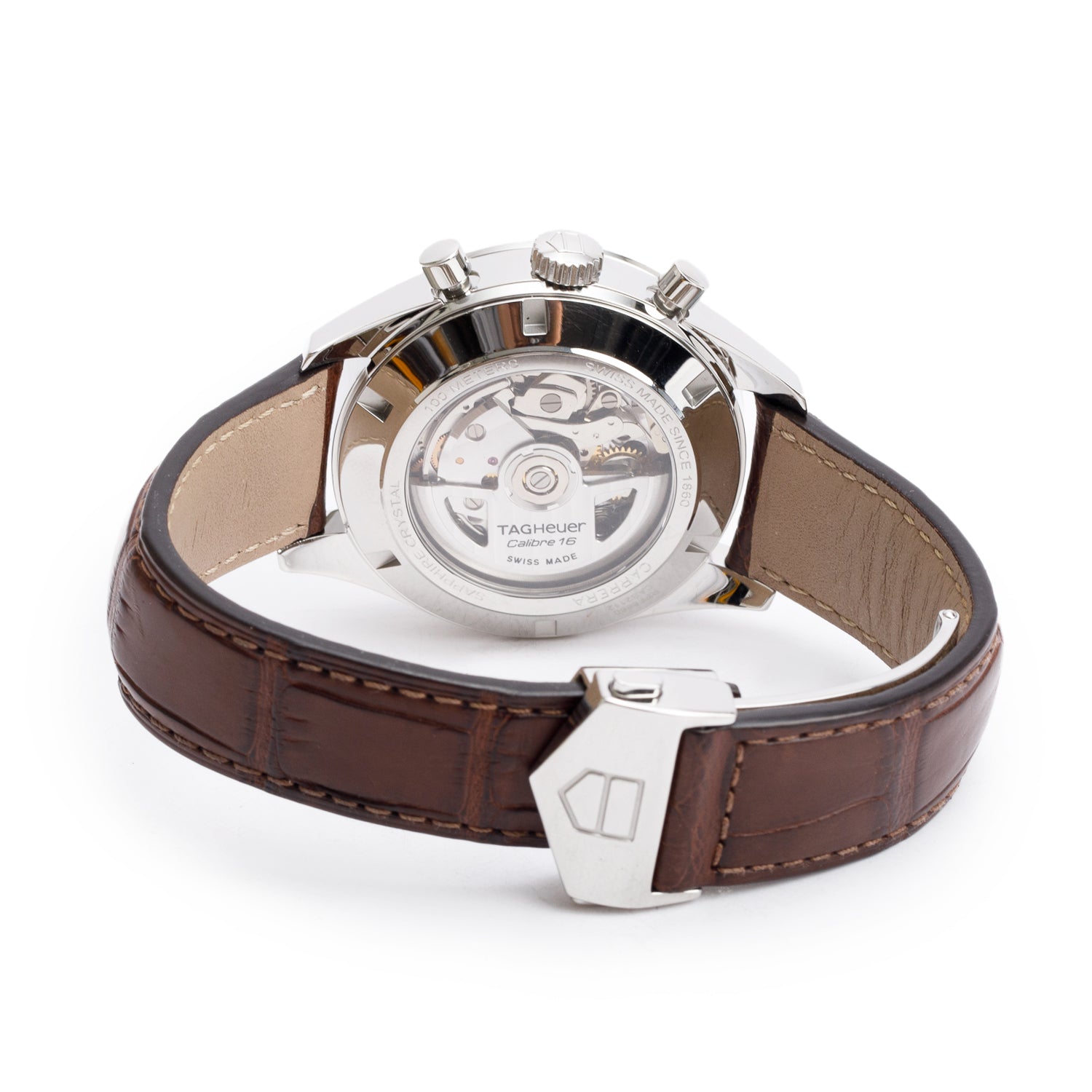 Tag Heuer Stainless Steel Carrera Calibre 16 Heritage 41 MM Automatic Chronograph Watch Silver Dial CAS2112