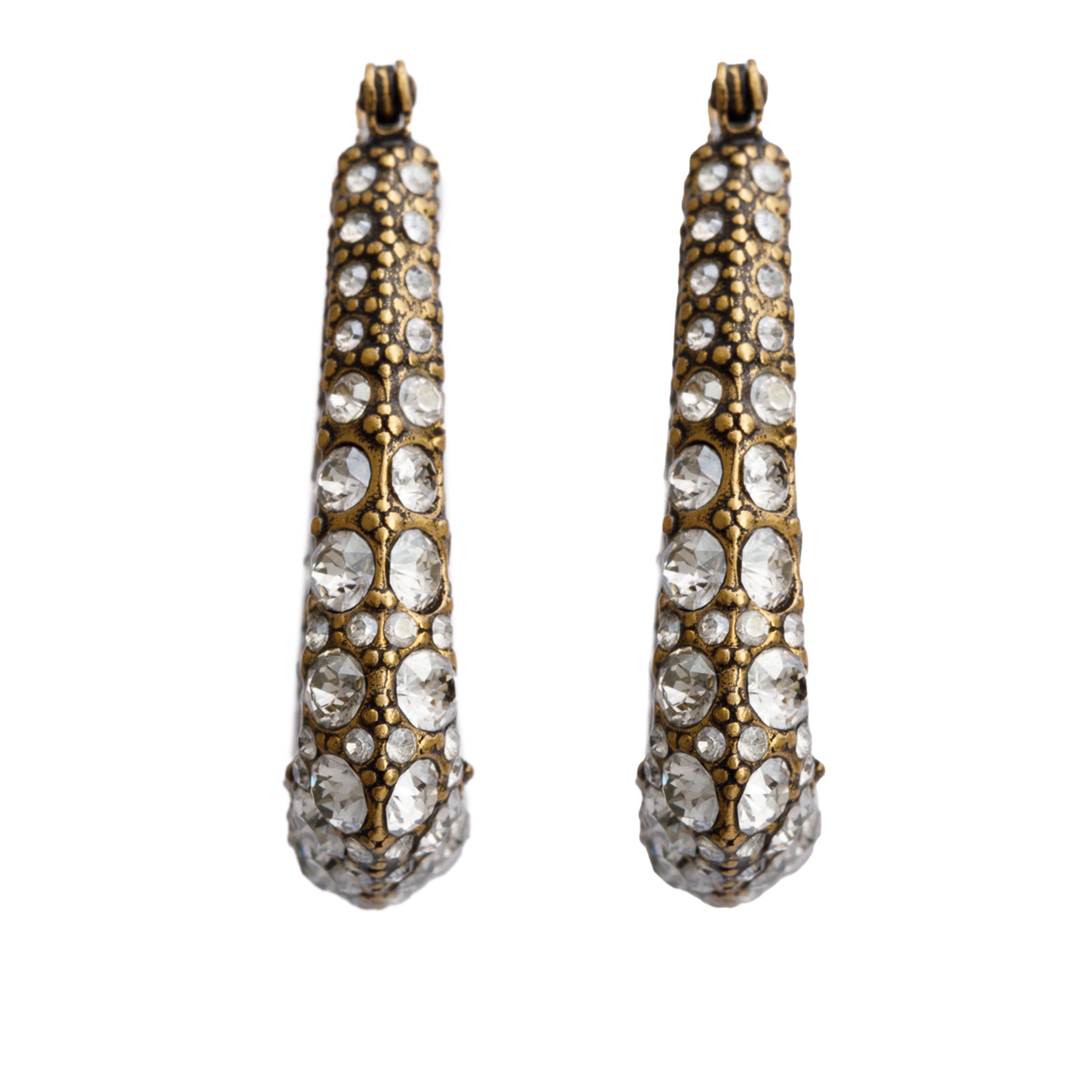 Christian Dior Gold Plated Crystal J' Adior Hoop Earrings