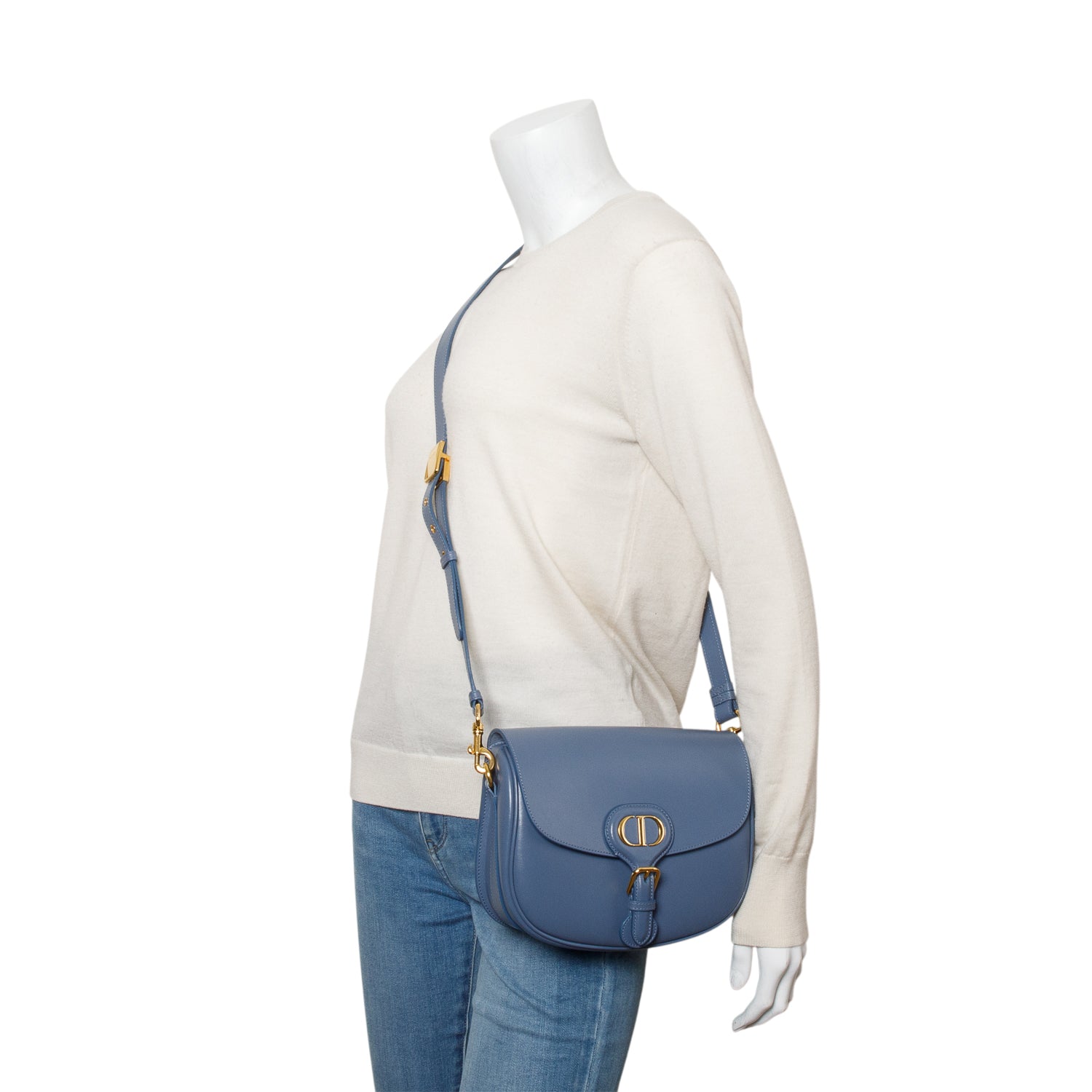 Christian Dior 2020 Blue Box Calfskin Medium Bobby Flap Bag