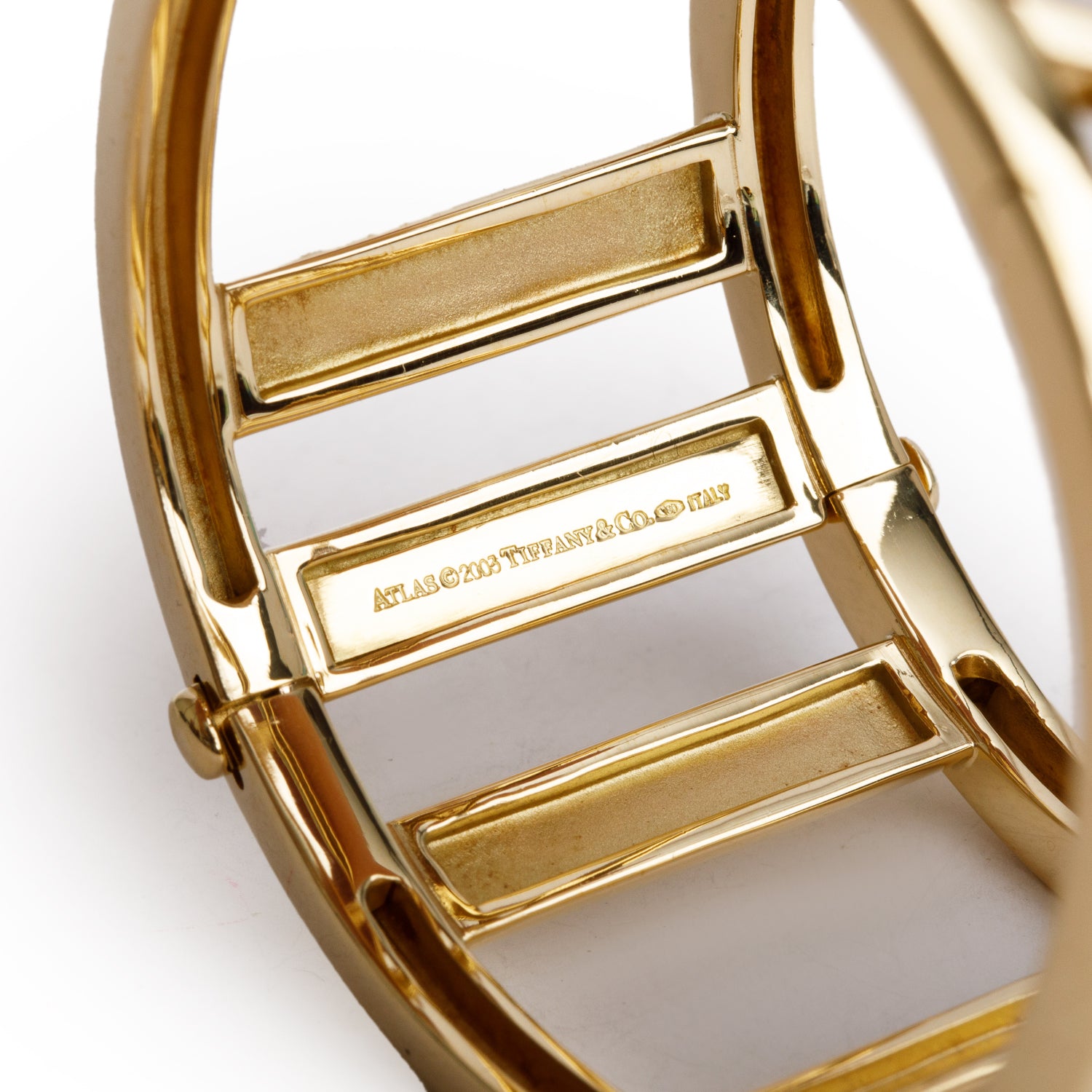 Tiffany & Co. Vintage 18k Yellow Gold Atlas Wide Bangle Bracelet w/ Box