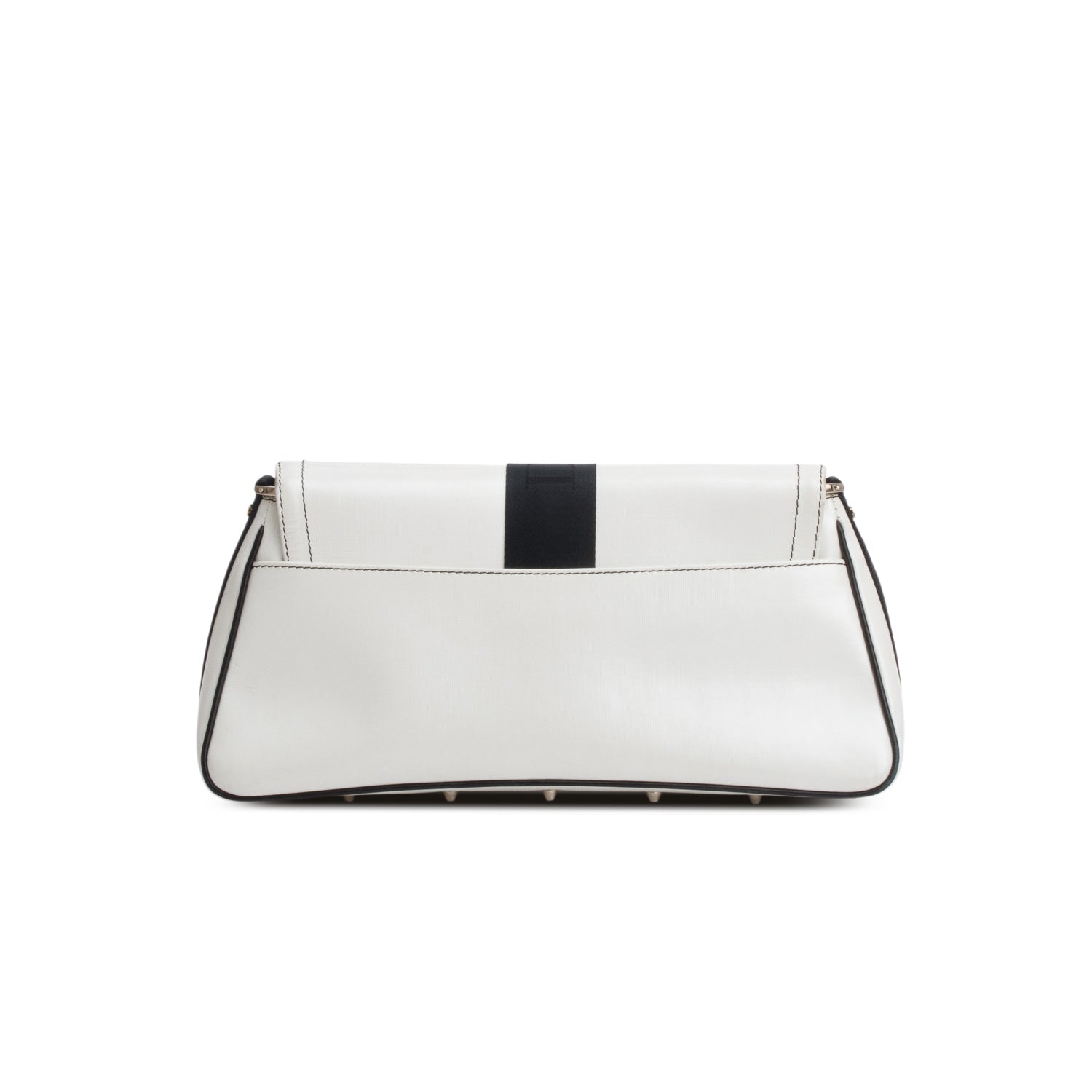 Christian Dior White Leather Crystal Embellished Hardcore Shoulder Bag