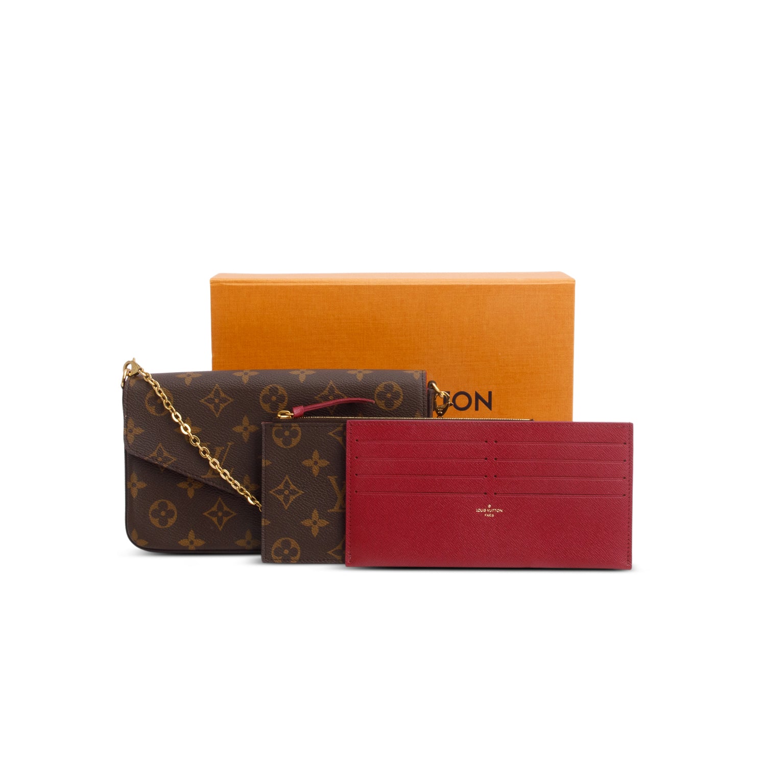 Louis Vuitton Fuschia Monogram Pochette Felicie Wallet on Chain w/ Box & Inserts