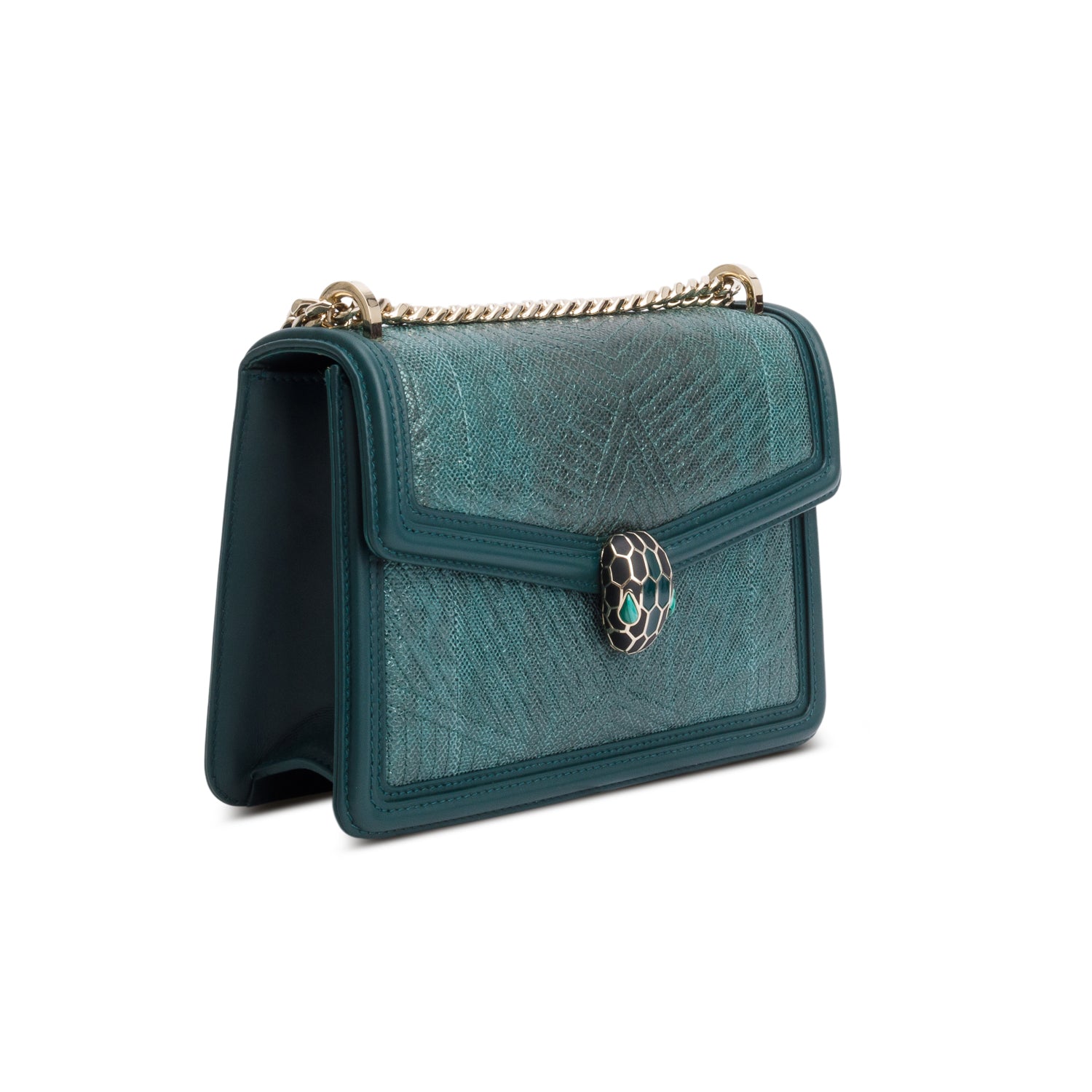 Bulgari Green Python Serpenti Forever Shoulder Bag w/ Authenticity Card