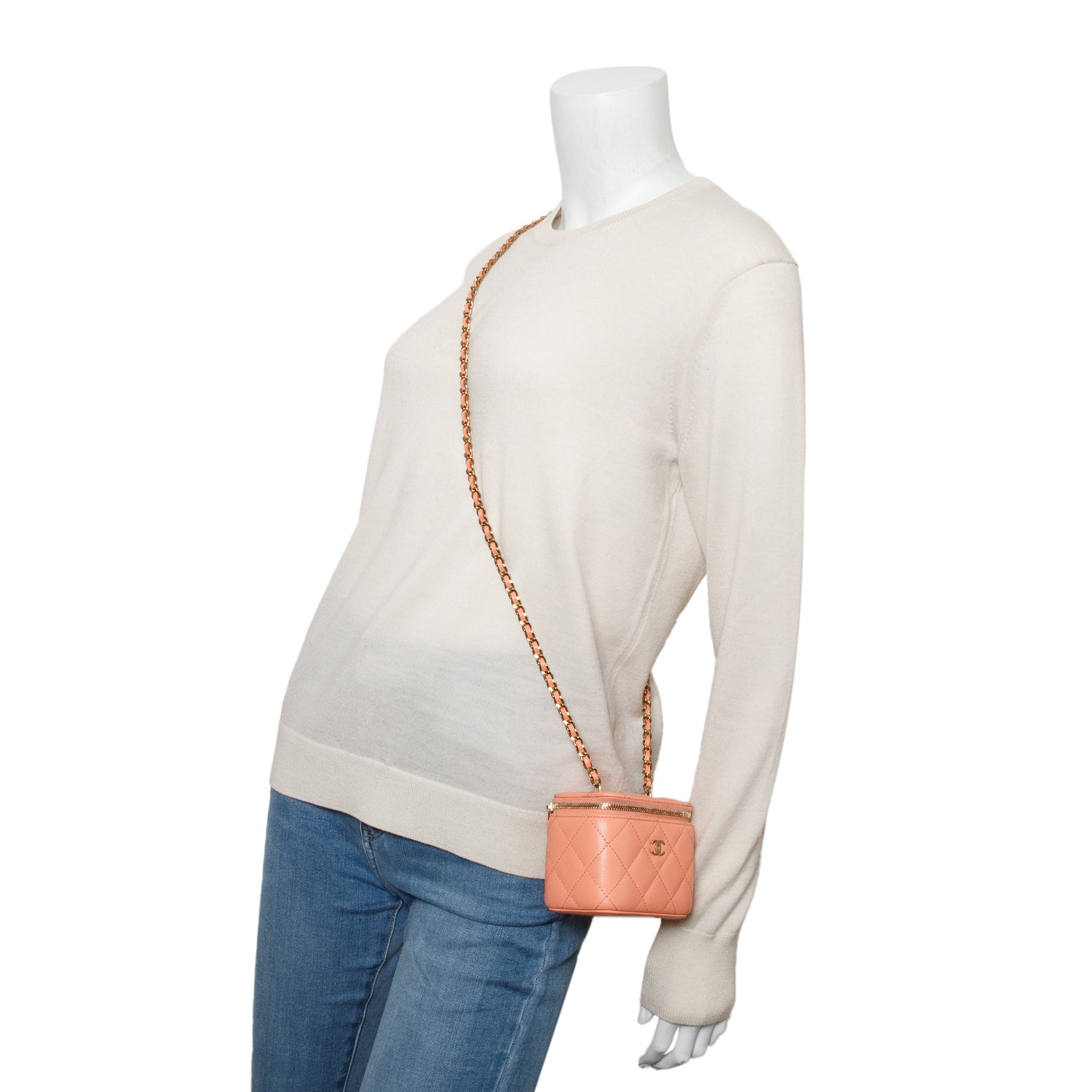 Chanel 2022 Pink Lambskin Quilted Extra Mini Vanity Case w/ Box & Receipt