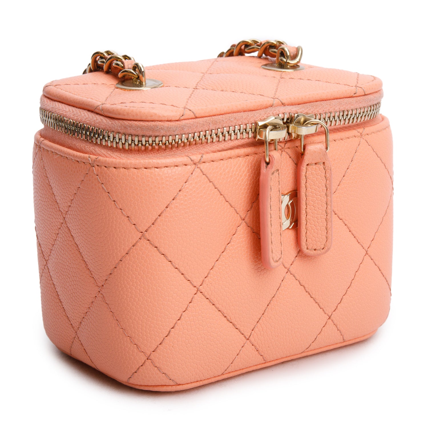 Chanel 2022 Pink Lambskin Quilted Extra Mini Vanity Case w/ Box & Receipt