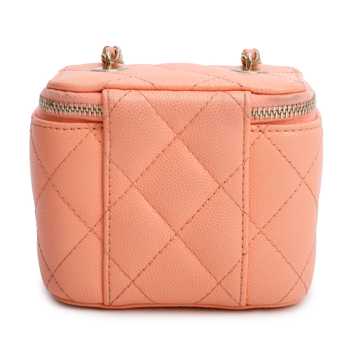 Chanel 2022 Pink Lambskin Quilted Extra Mini Vanity Case w/ Box & Receipt