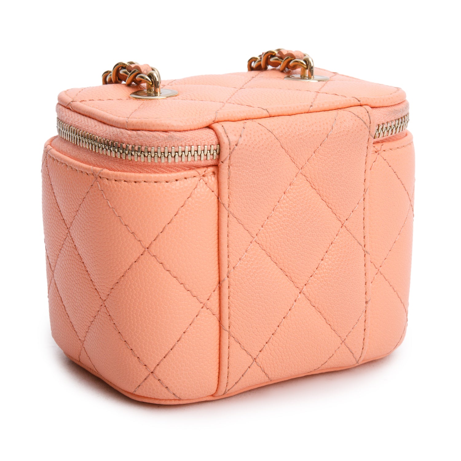 Chanel 2022 Pink Lambskin Quilted Extra Mini Vanity Case w/ Box & Receipt