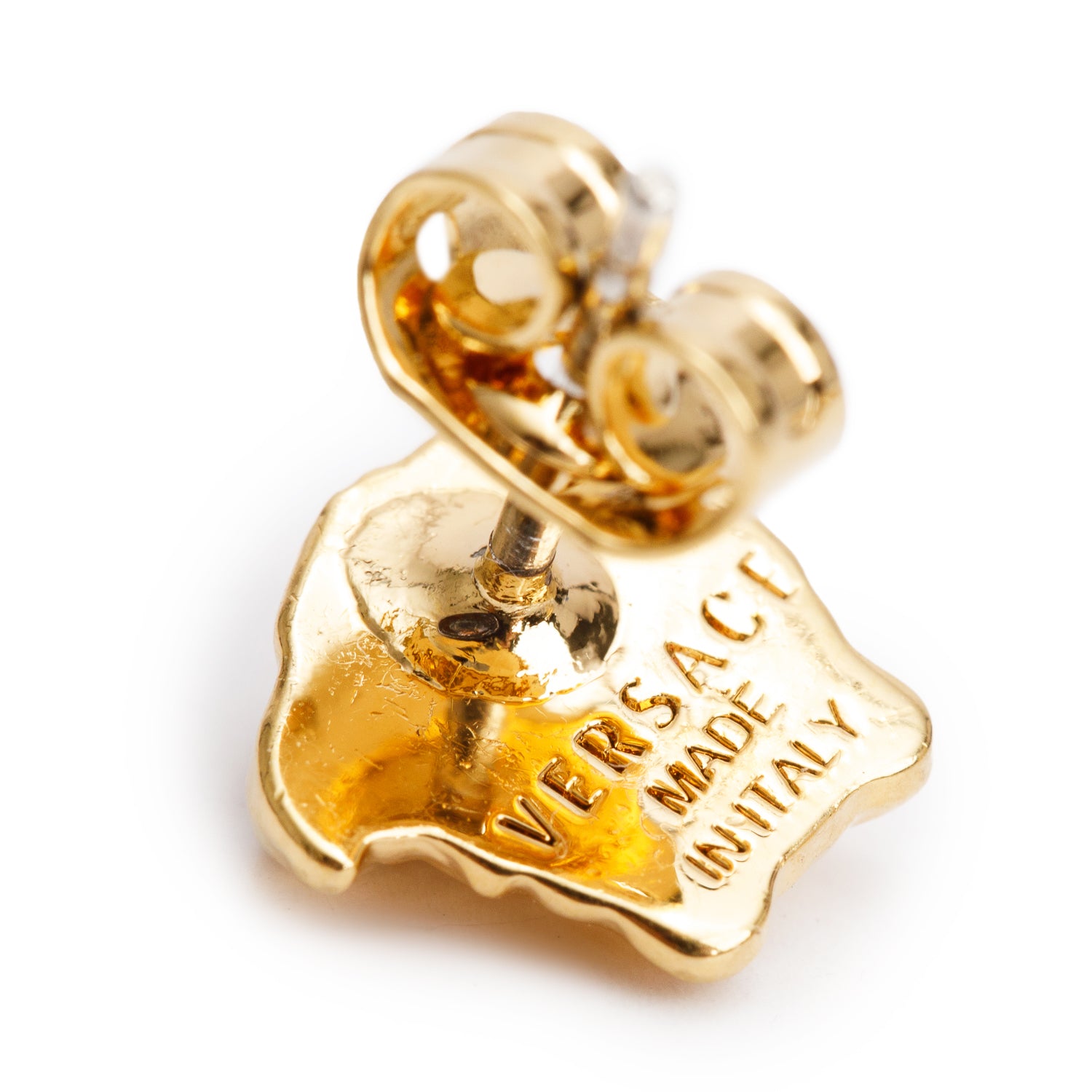 Versace Gold-Plated Medusa Stud Earrings w/ Box