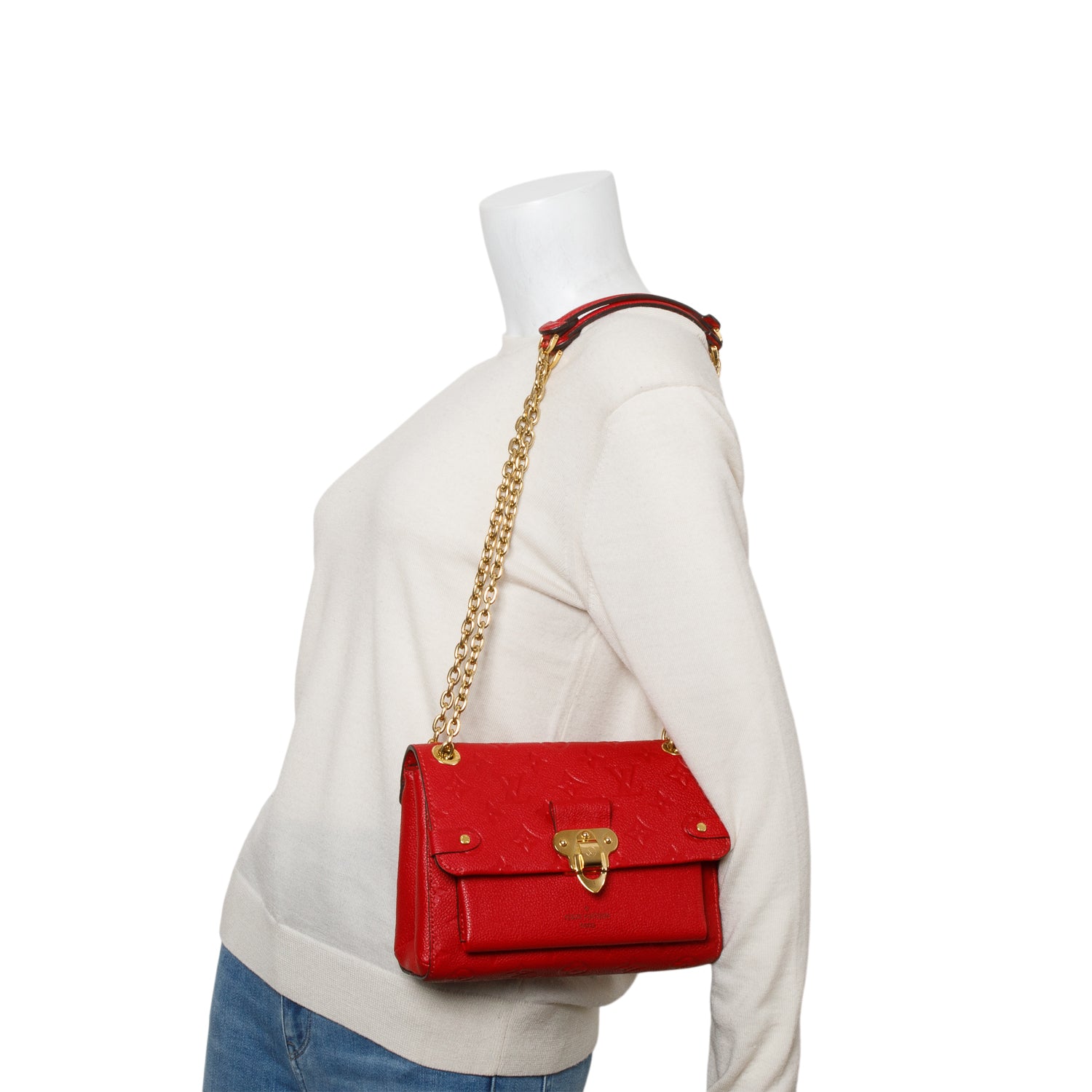 Louis Vuitton 2020 Red Monogram Empreinte Leather Vavin BB