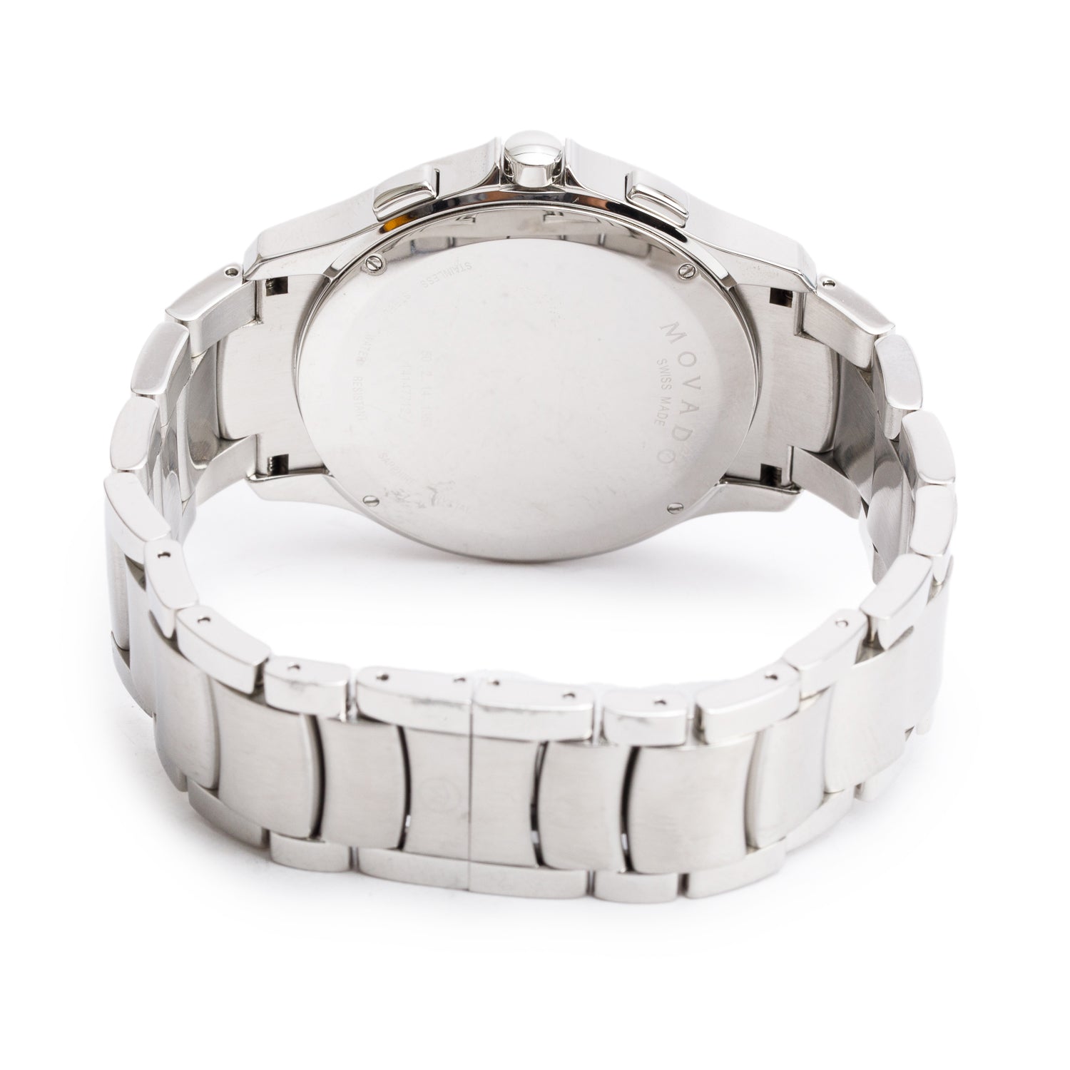 Movado Stainless Steel Masino 42 MM Quartz Chronograph Watch Black Dial