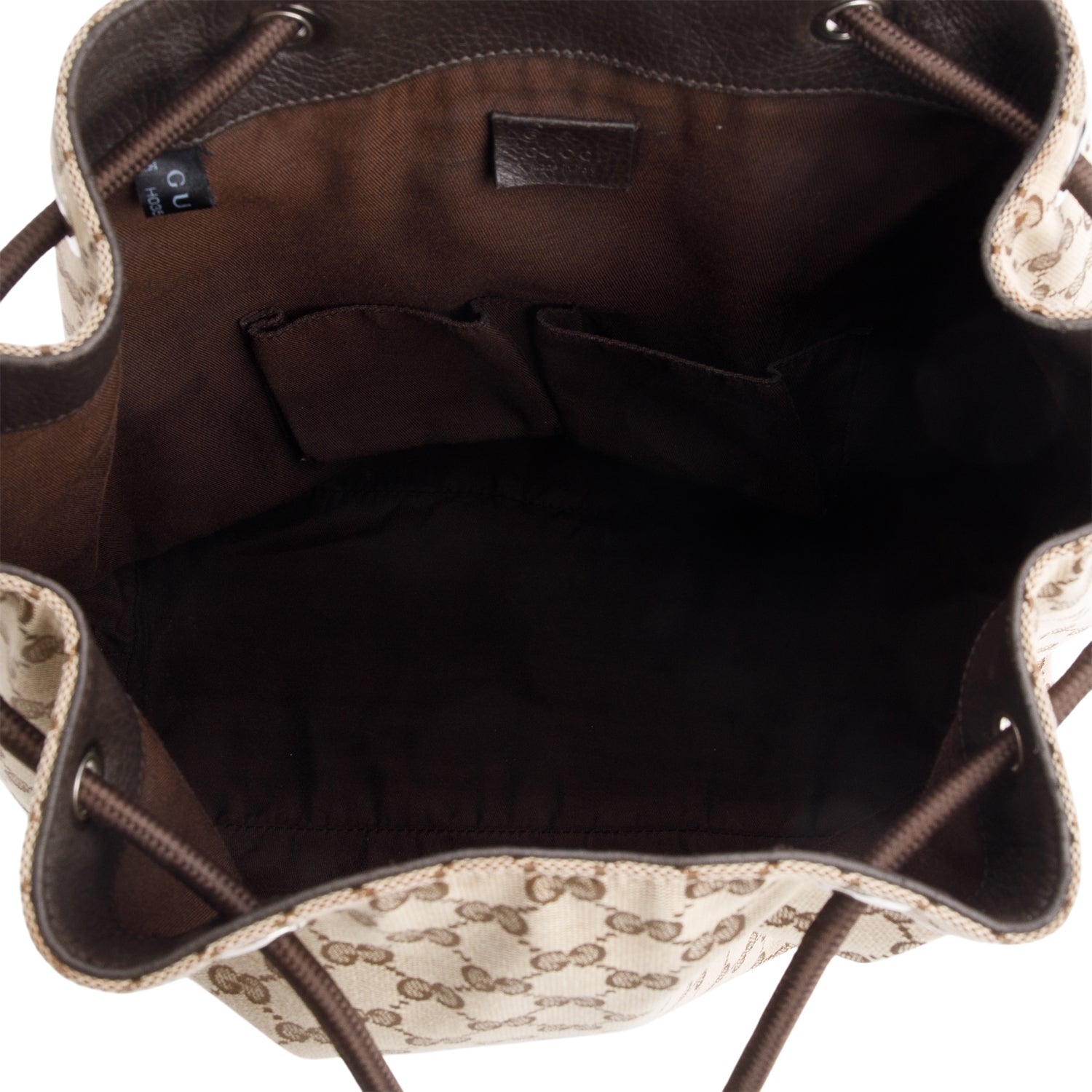 Gucci Monogram Dollar Calfskin O Drawstring Backpack