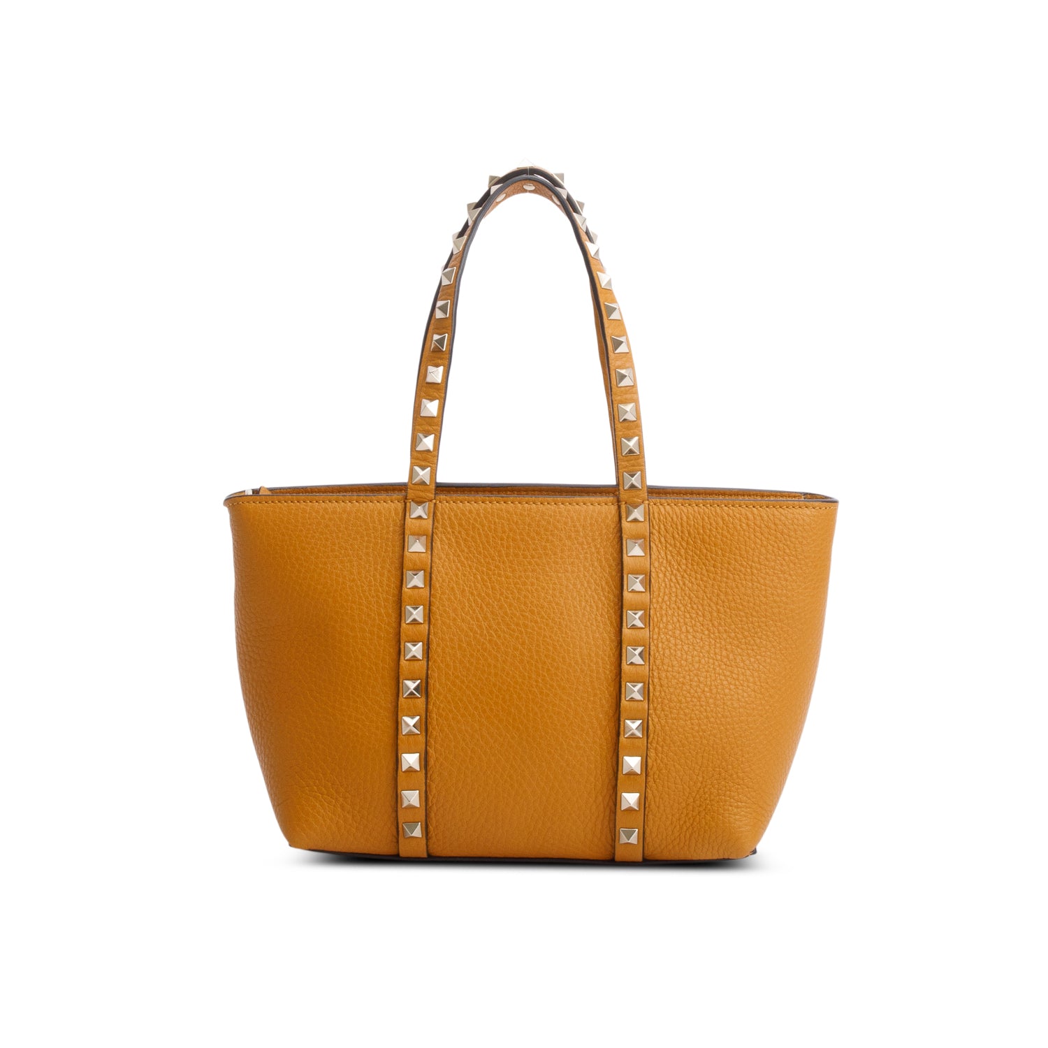 Valentino Yellow Grainy Calfskin Rockstud Mini Tote Bag w/ Strap