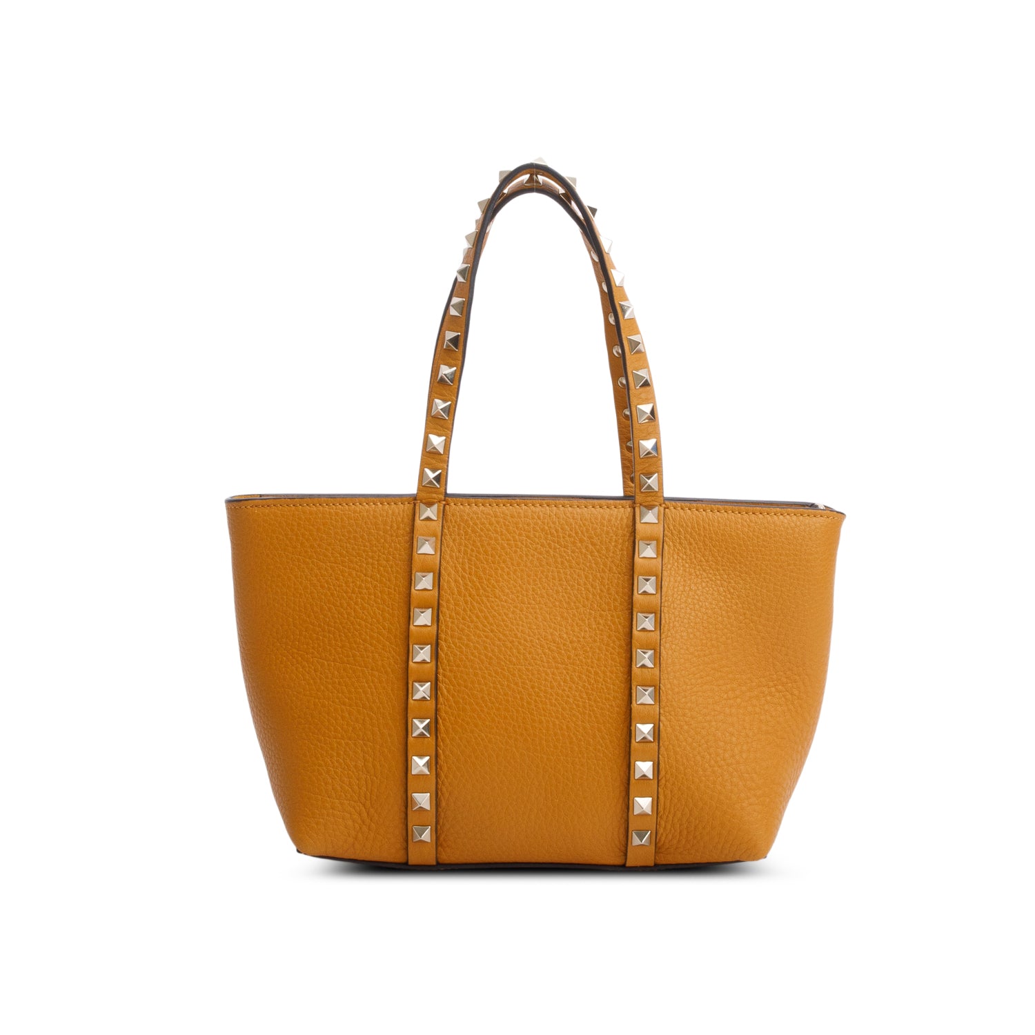 Valentino Yellow Grainy Calfskin Rockstud Mini Tote Bag w/ Strap