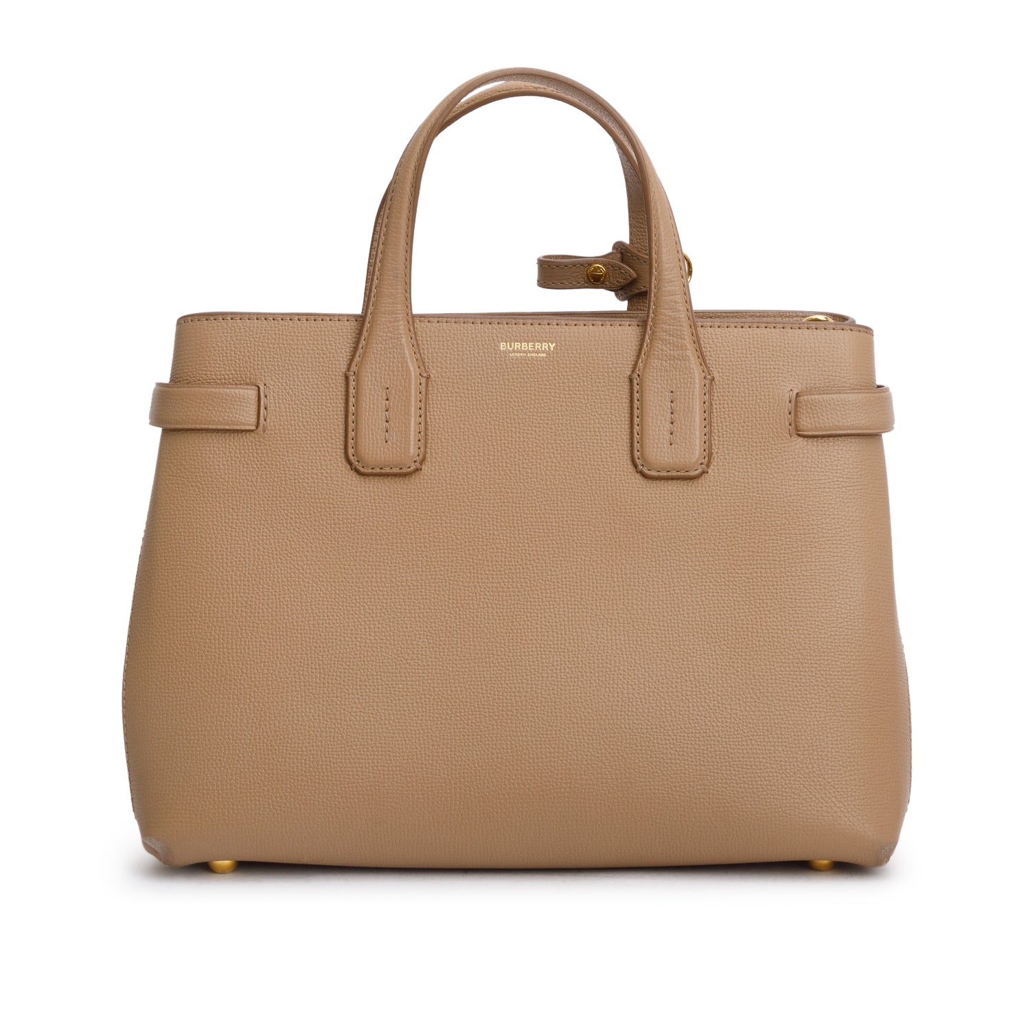 Burberry Brown Derby Calfskin Medium Banner Tote w/ Strap