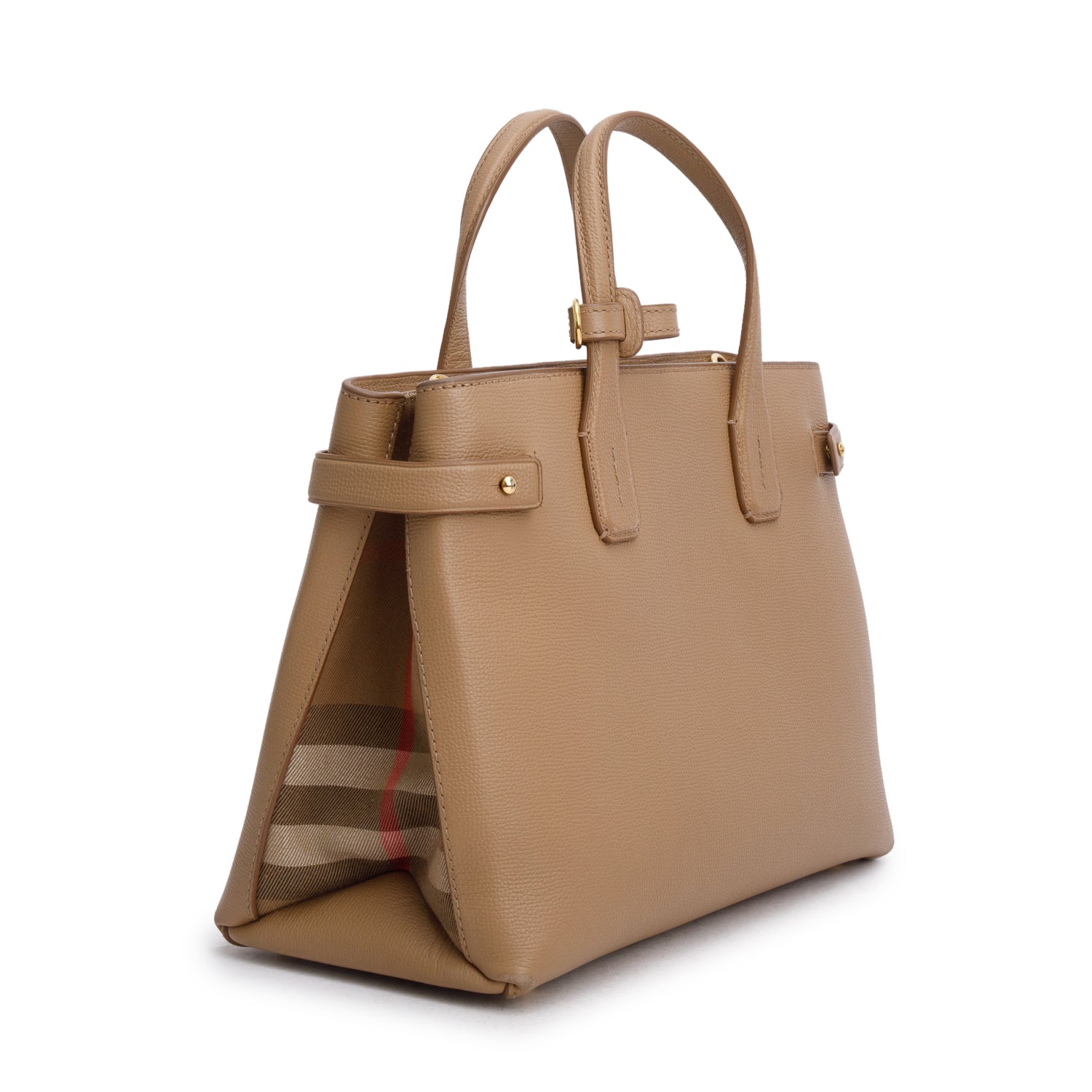Burberry Brown Derby Calfskin Medium Banner Tote w/ Strap