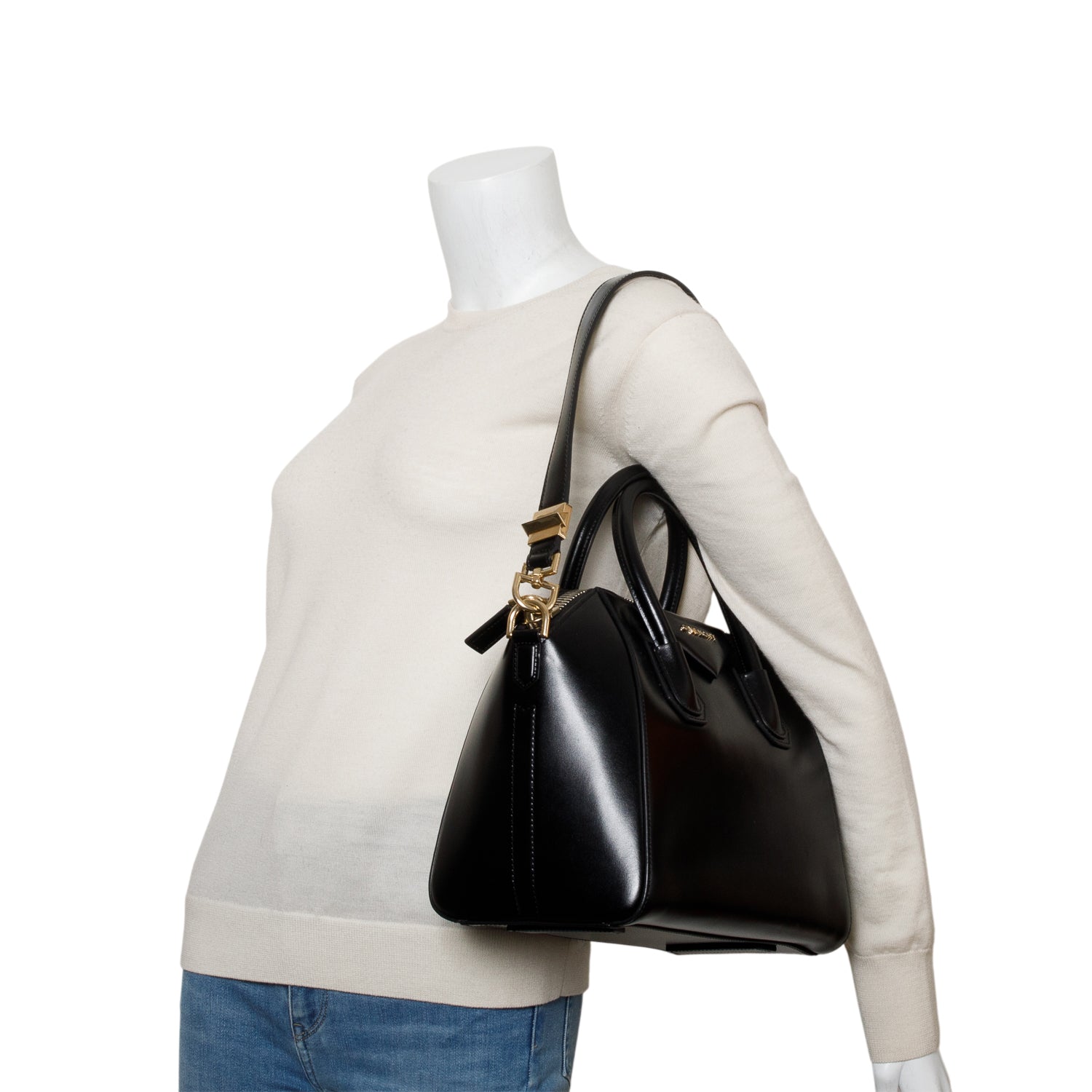 Givenchy Black Box Leather Small Antigona Satchel