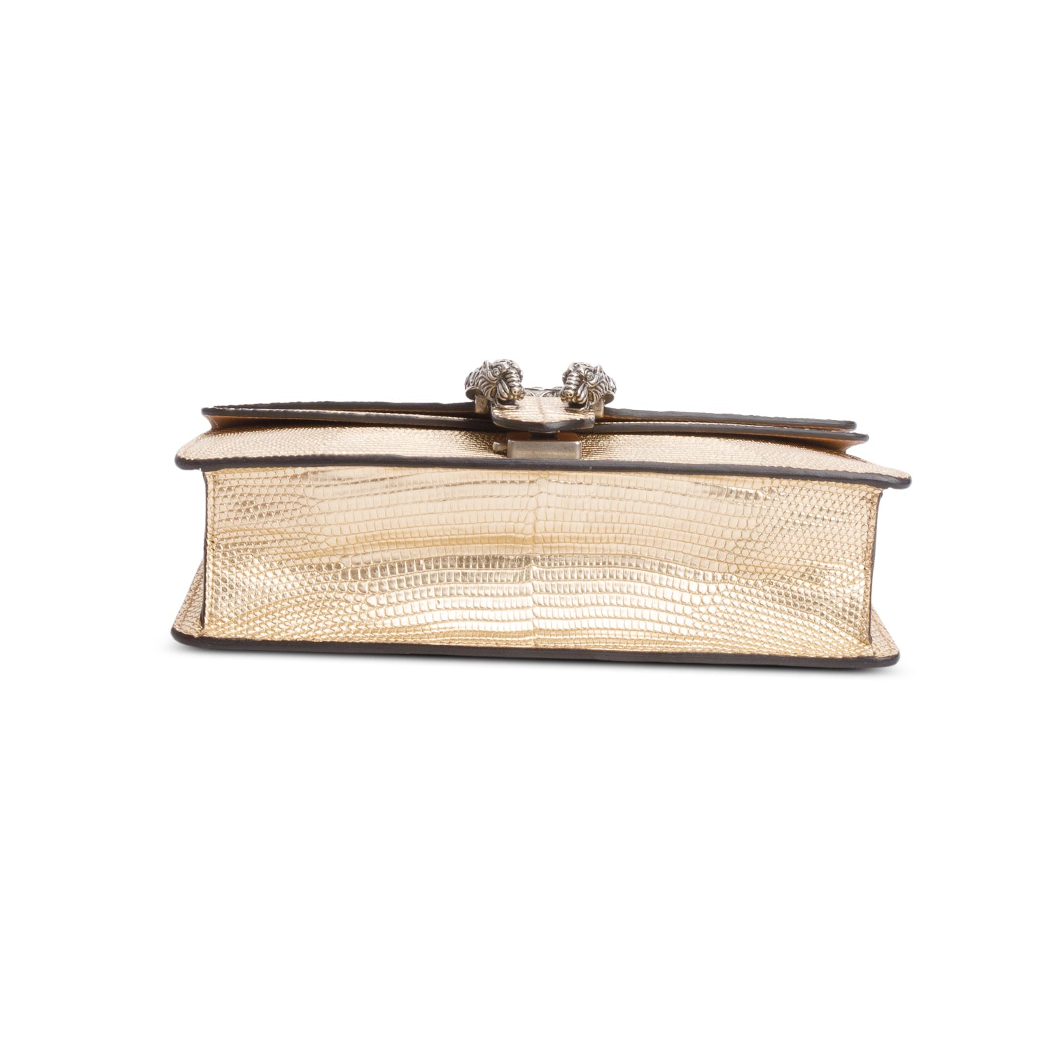 Gucci Gold Metallic Lizard Embossed Crystal Small Dionysus Shoulder Bag w/ Box