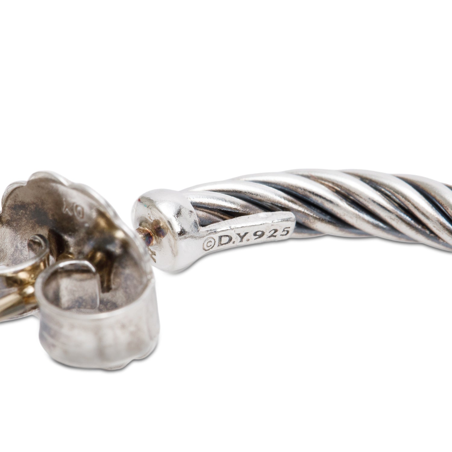 David Yurman Sterling Silver 1" Cable Hoop Earrings