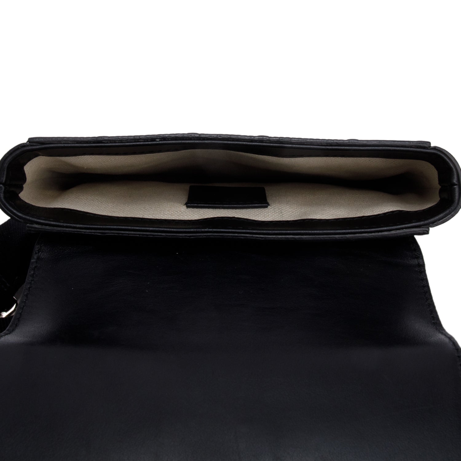 Gucci Black GG Embossed Perforated Leather Double Belt Bag