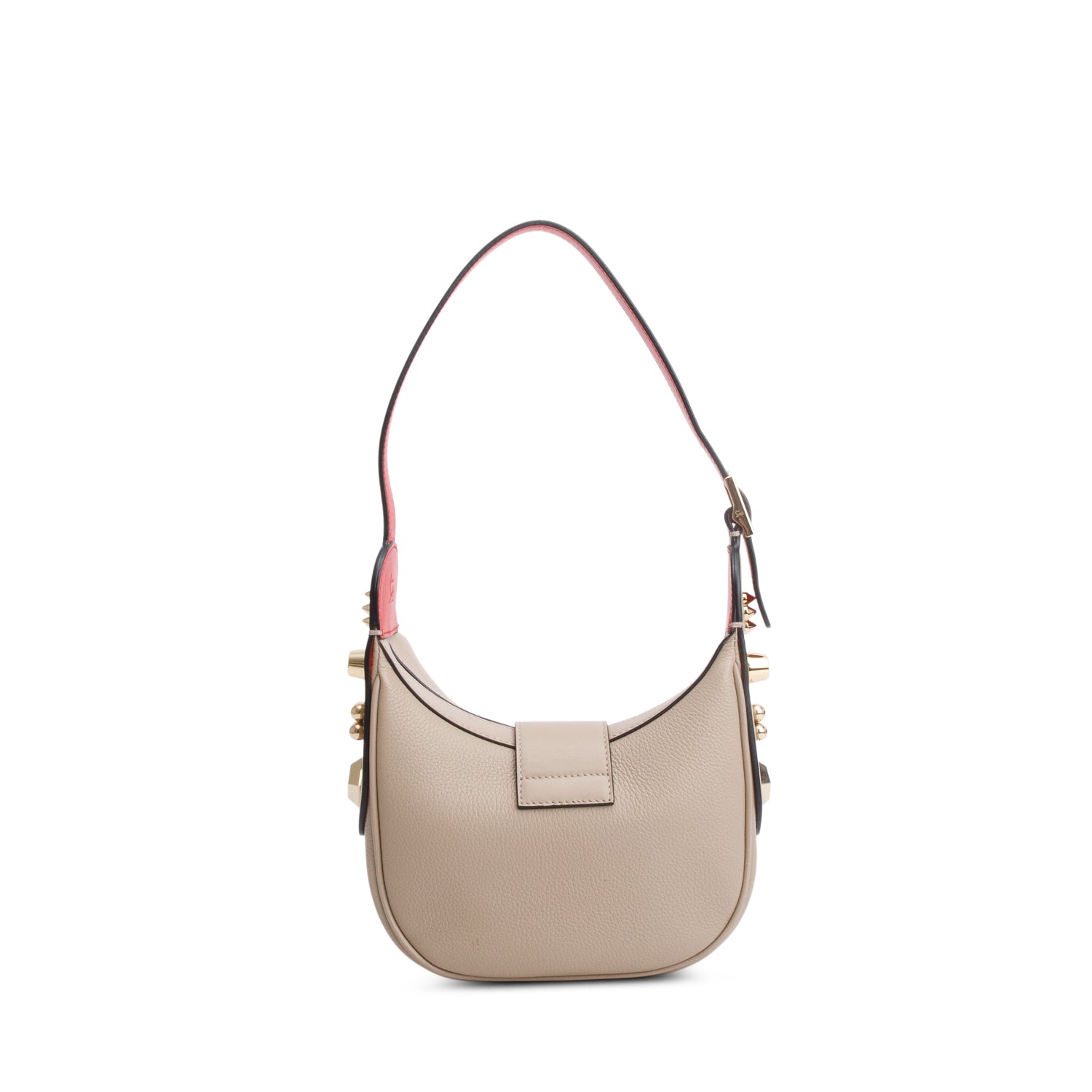 Christian Louboutin Beige Grainy Calfskin Carasky Mini Shoulder Bag