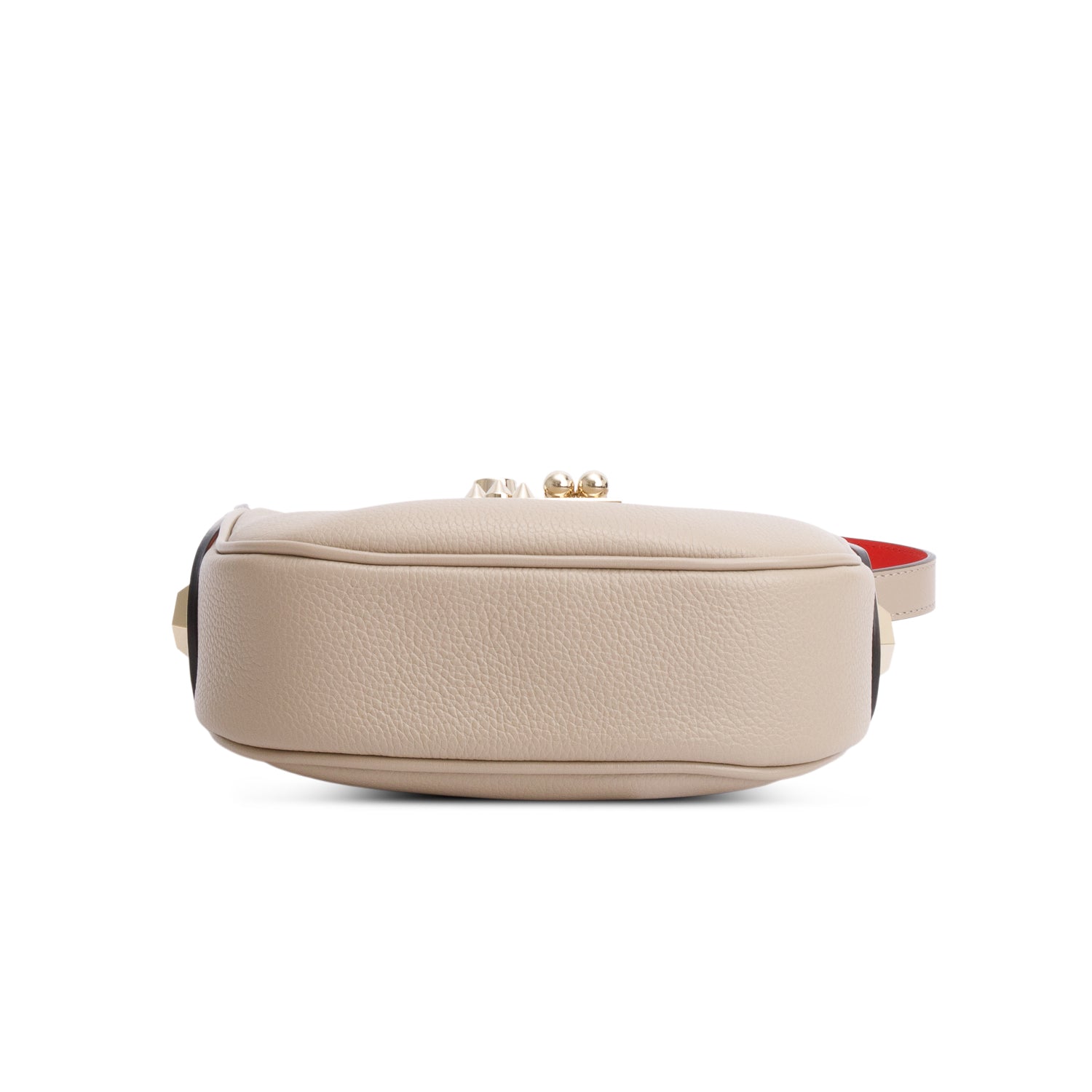 Christian Louboutin Beige Grainy Calfskin Carasky Mini Shoulder Bag