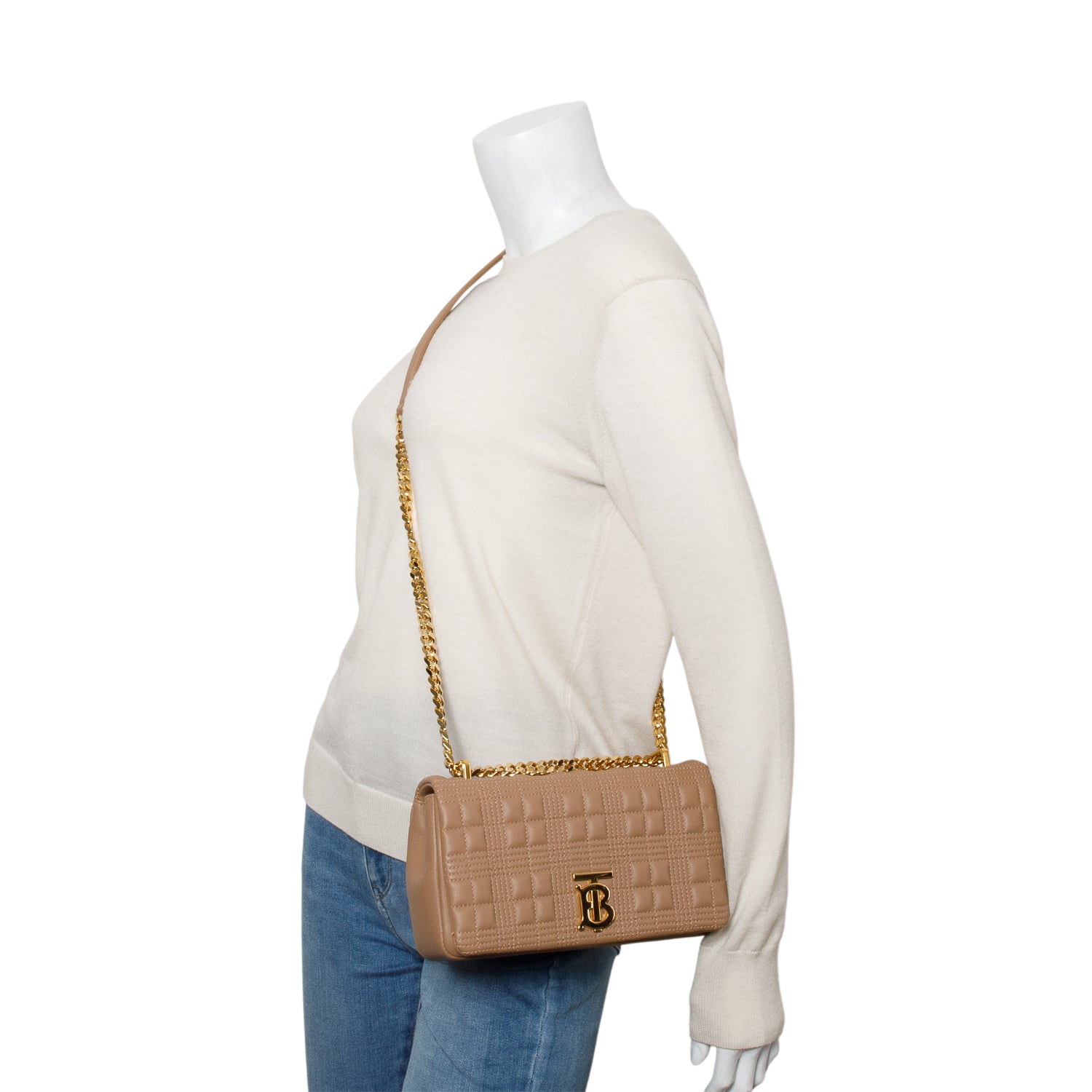 Burberry Brown Lambskin Quilted Small Lola Bag