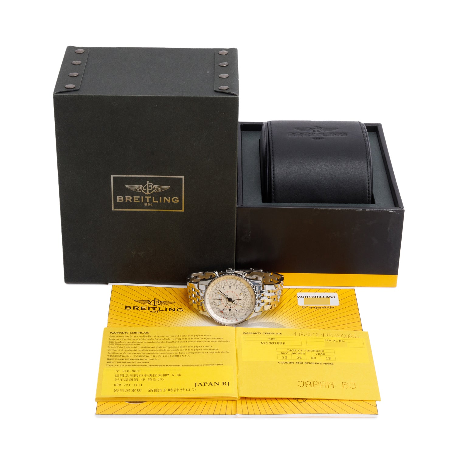 Breitling Stainless Steel Montbrillant Datora 43 MM Automatic Chronograph Watch Silver Dial A21330 w/ Box & Papers