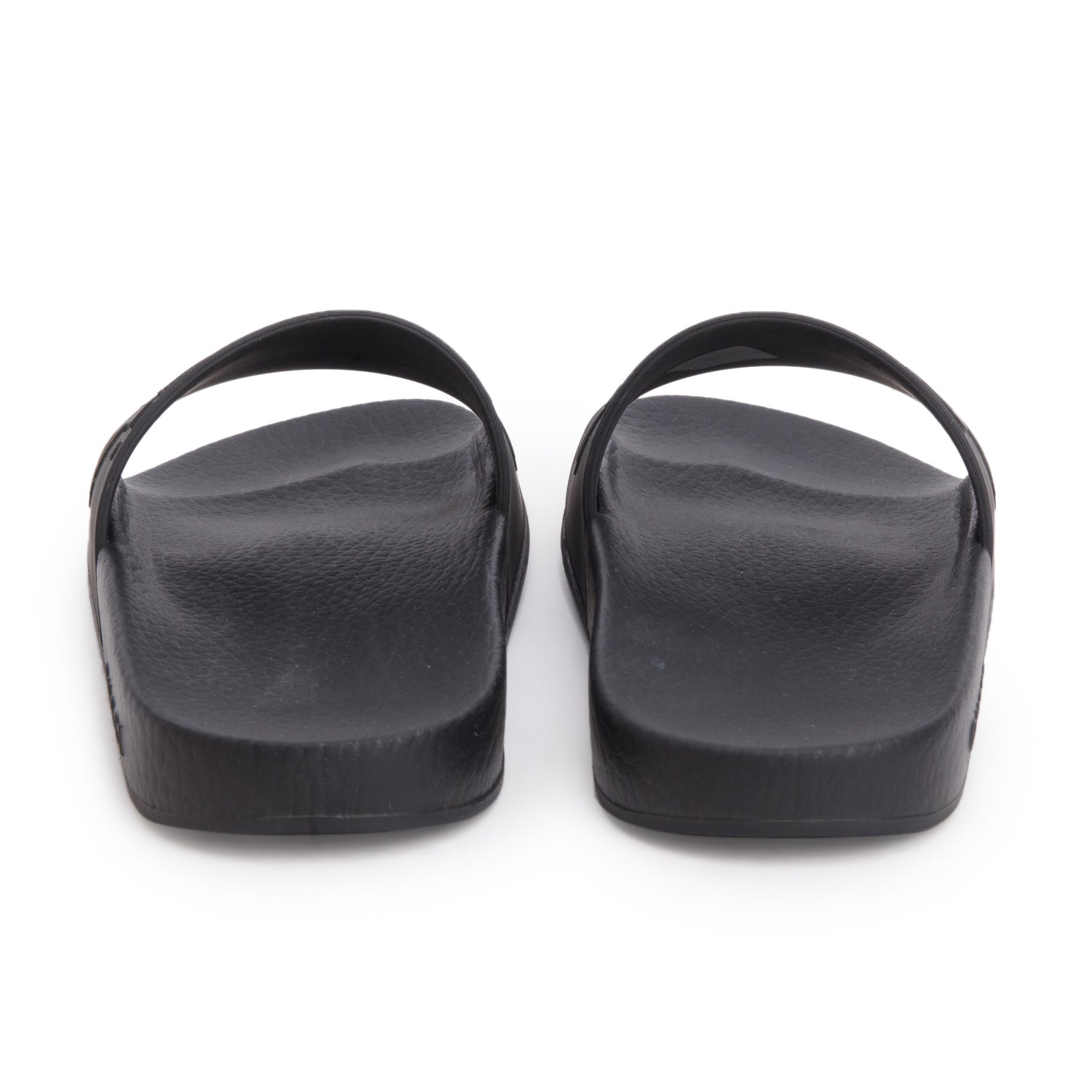 Gucci Black Interlocking G Logo Rubber Slides, Size 38 w/ Box