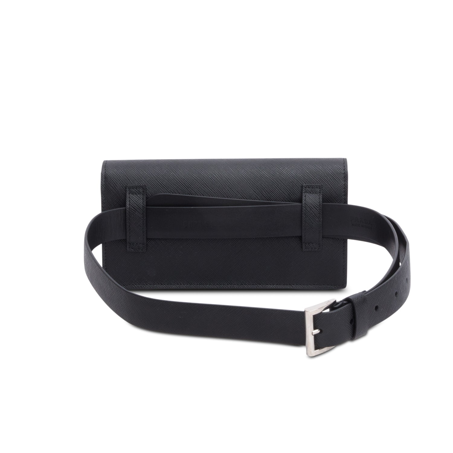 Prada Black Saffiano Leather Pocket Belt Bag