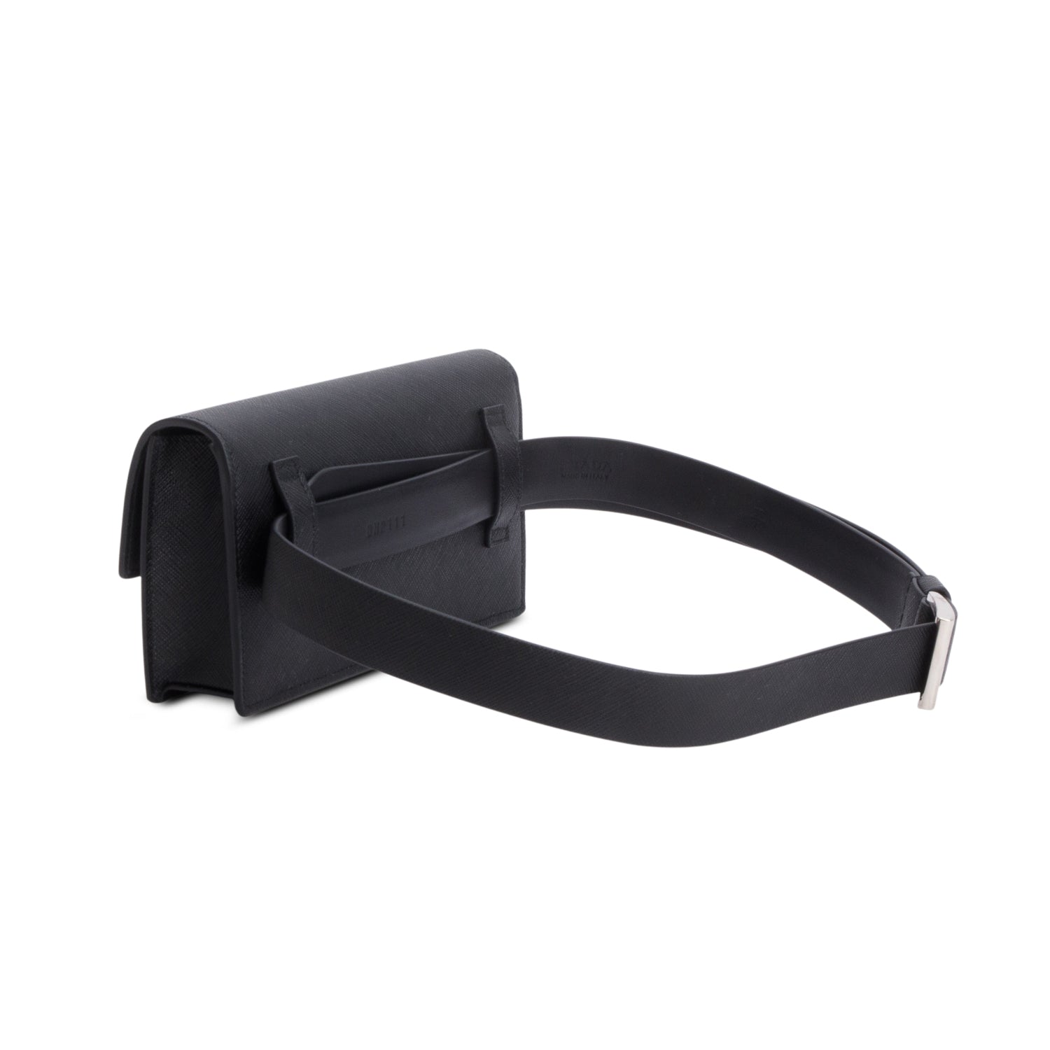Prada Black Saffiano Leather Pocket Belt Bag